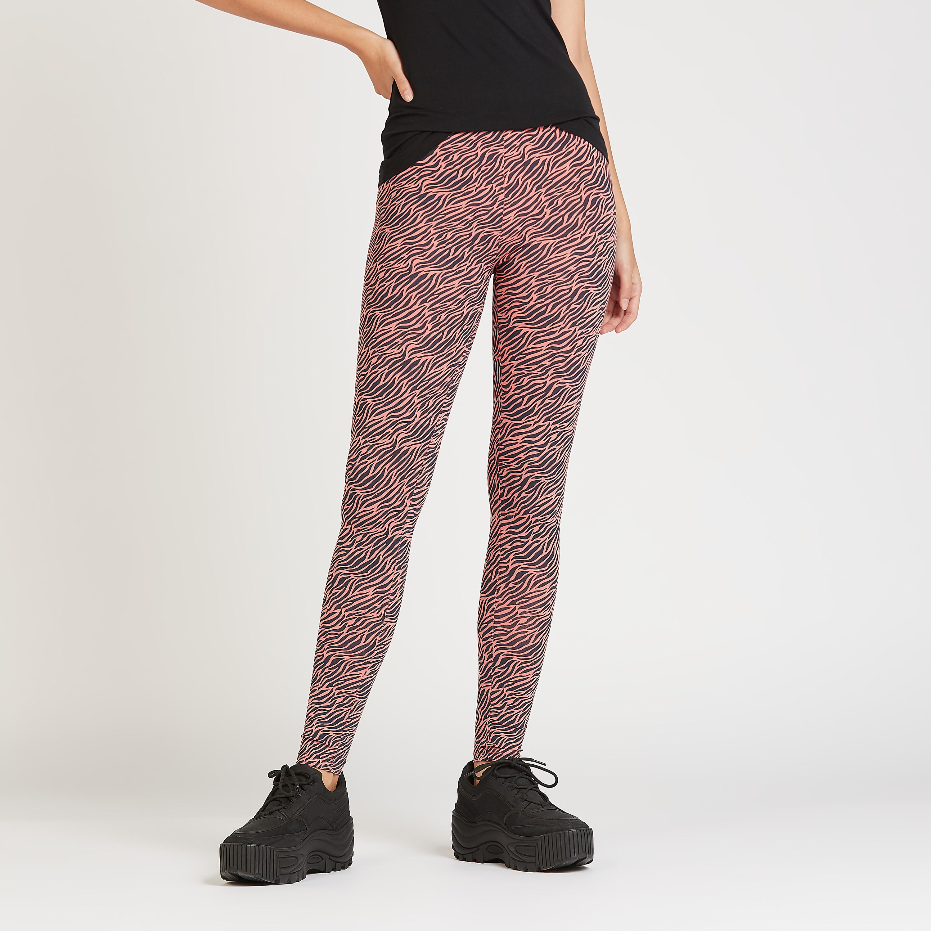 Printed Leggings with Elasticised Waistband-women-clothing-bottoms-leggings-image-1