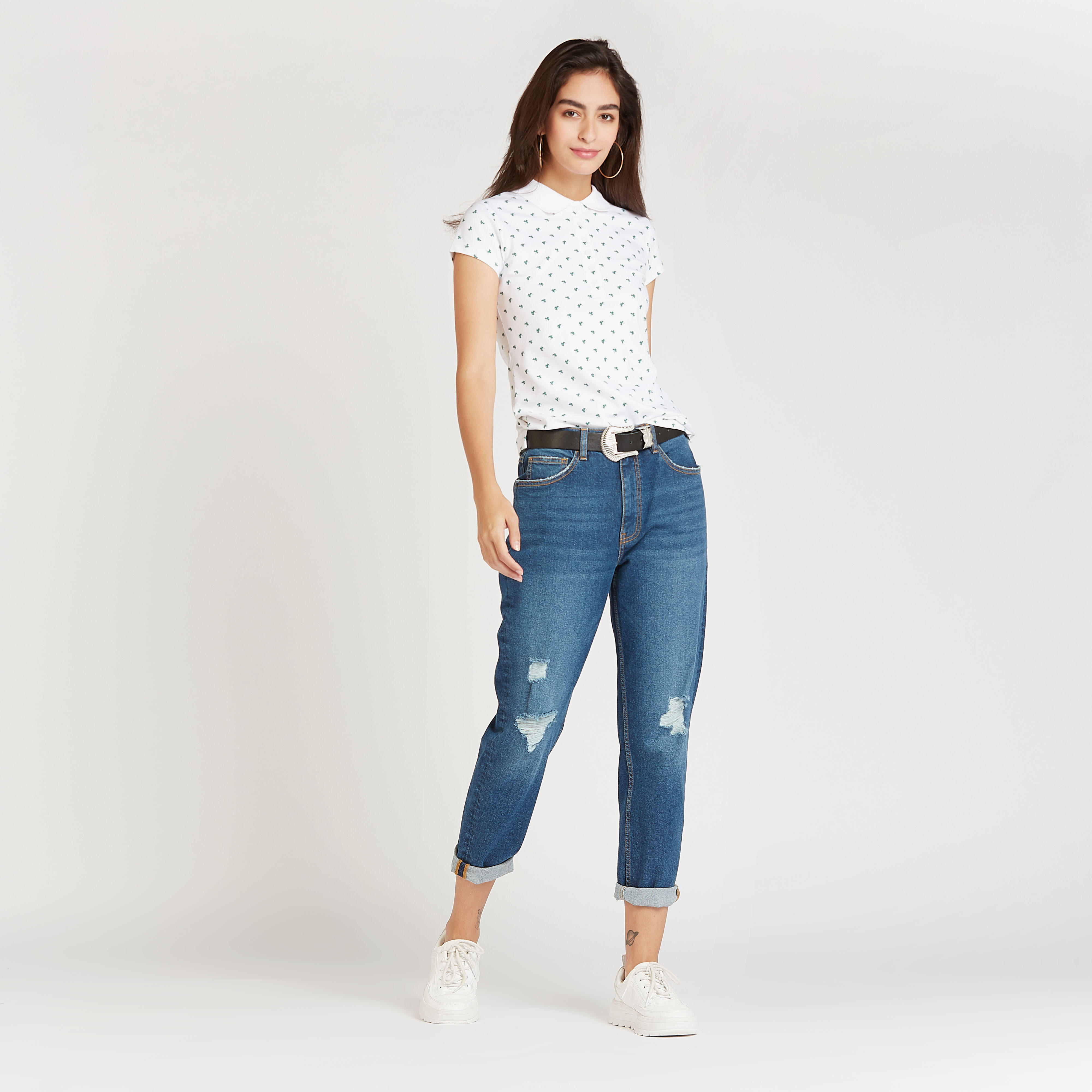 تيشيرت بولو بأكمام كاب وطبعات-women-clothing-tshirts-image-4