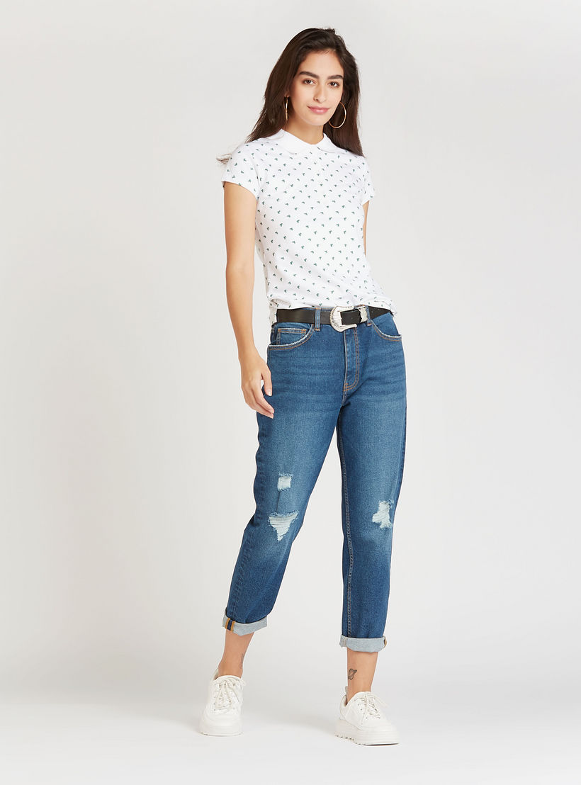 تيشيرت بولو بأكمام كاب وطبعات-women-clothing-tshirts-image-4