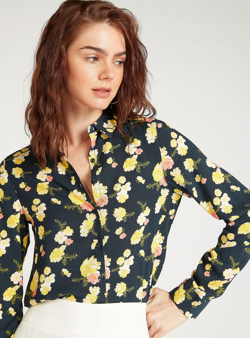 قميص مستدام بياقة عادية وأكمام طويلة وطبعات-women-clothing-shirtsandblouses-shirts-image-5