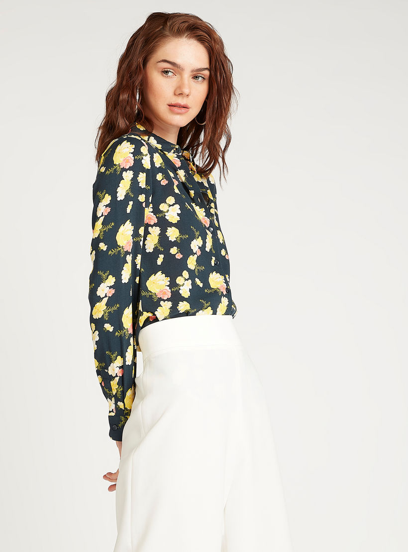 قميص مستدام بياقة عادية وأكمام طويلة وطبعات-women-clothing-shirtsandblouses-shirts-image-1