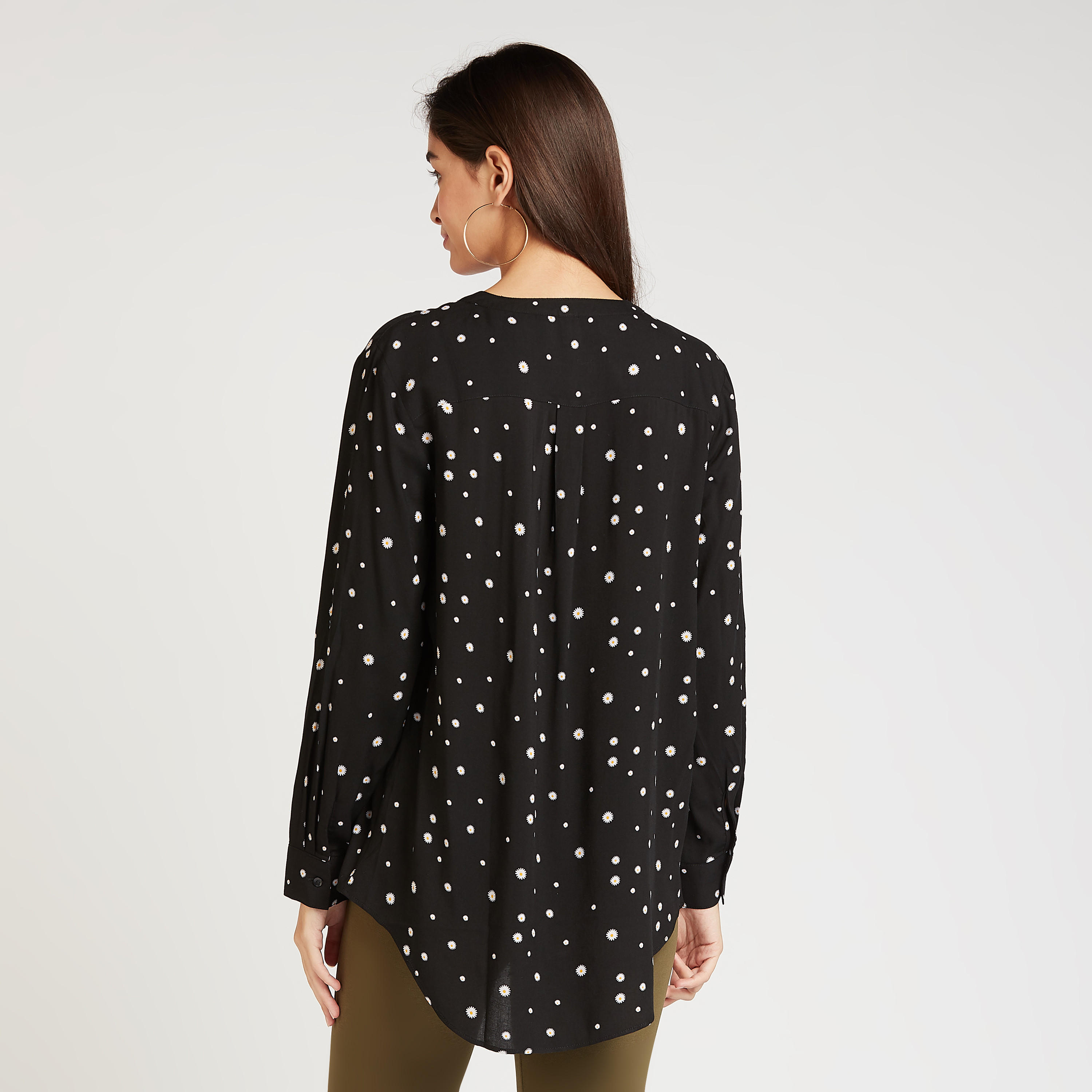بلوزة بأكمام طويلة وحوّاف غير مستوية و طبعات أزهار-women-clothing-shirtsandblouses-blouses-image-4