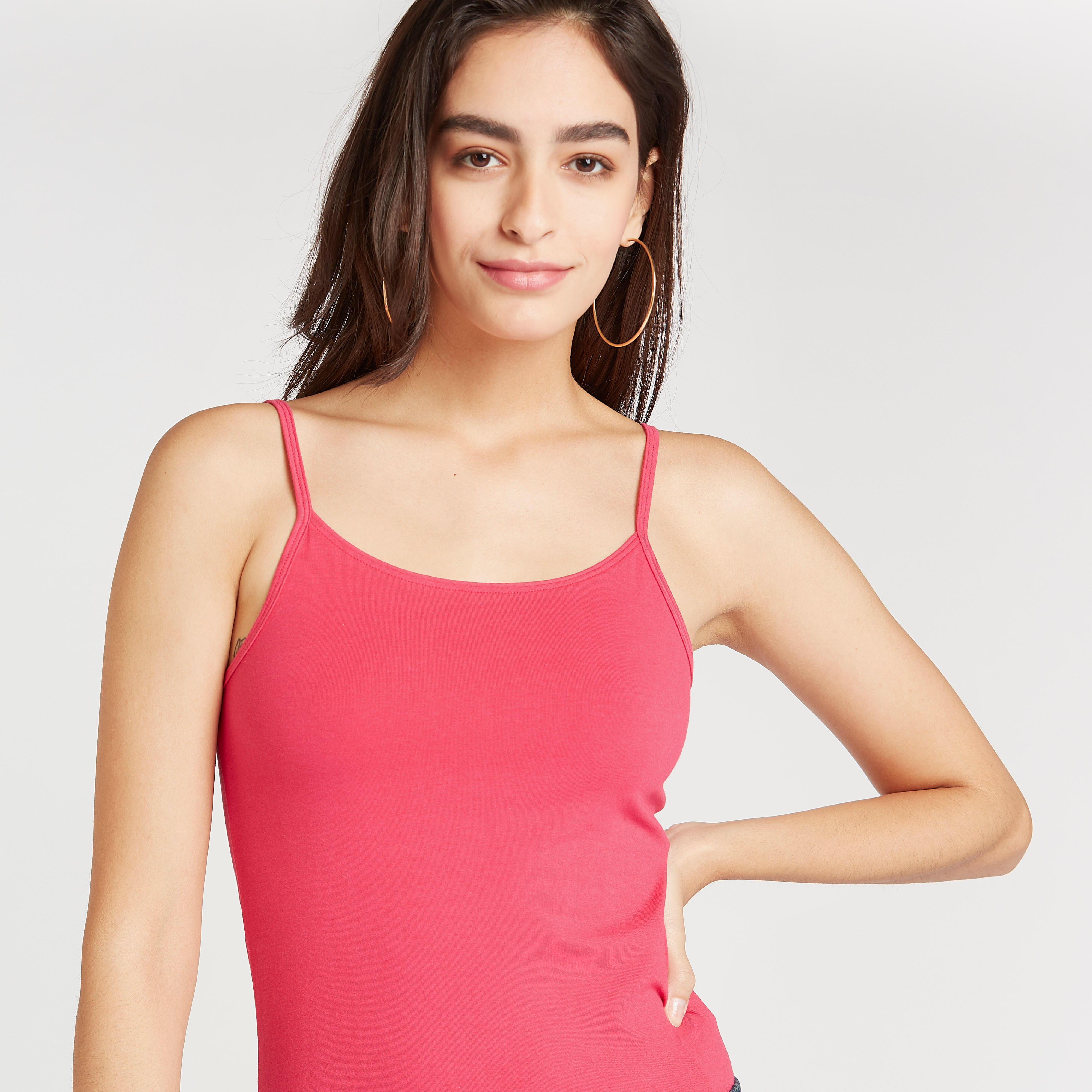 Solid Camisole with Scoop Neck and Spaghetti Straps-women-clothing-tshirts-image-14