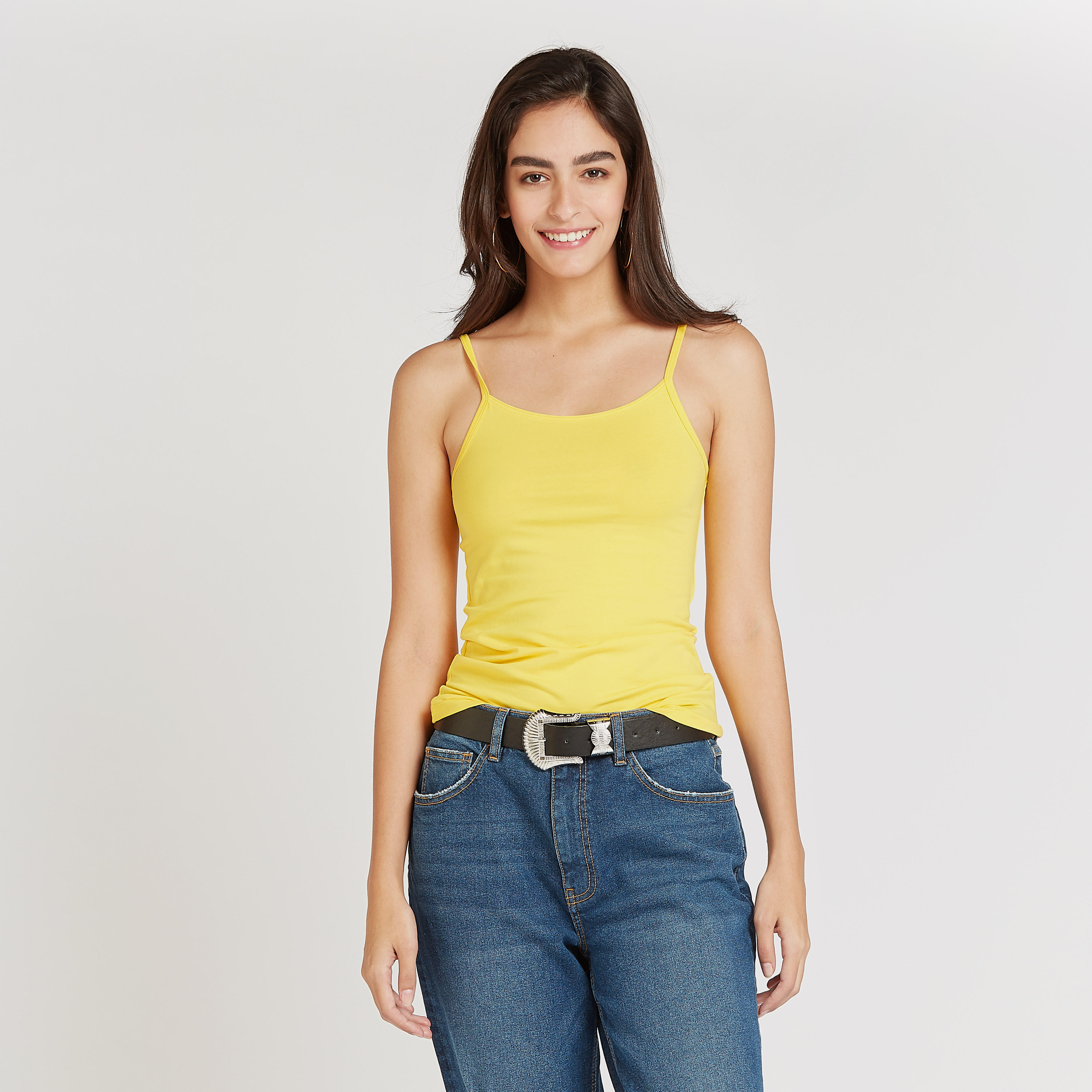 Solid Camisole with Scoop Neck and Spaghetti Straps-women-clothing-tshirts-image-6