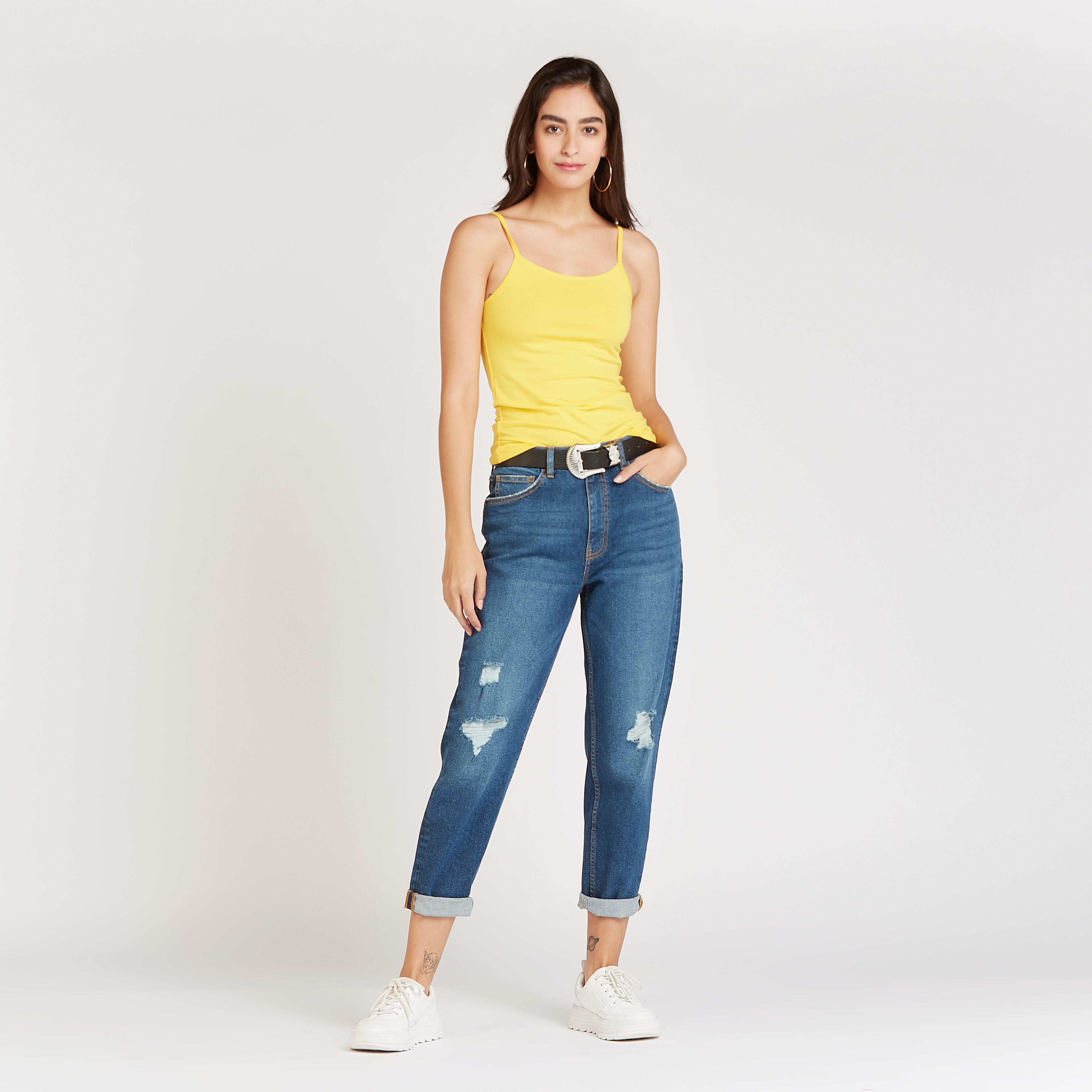 Solid Camisole with Scoop Neck and Spaghetti Straps-women-clothing-tshirts-image-7