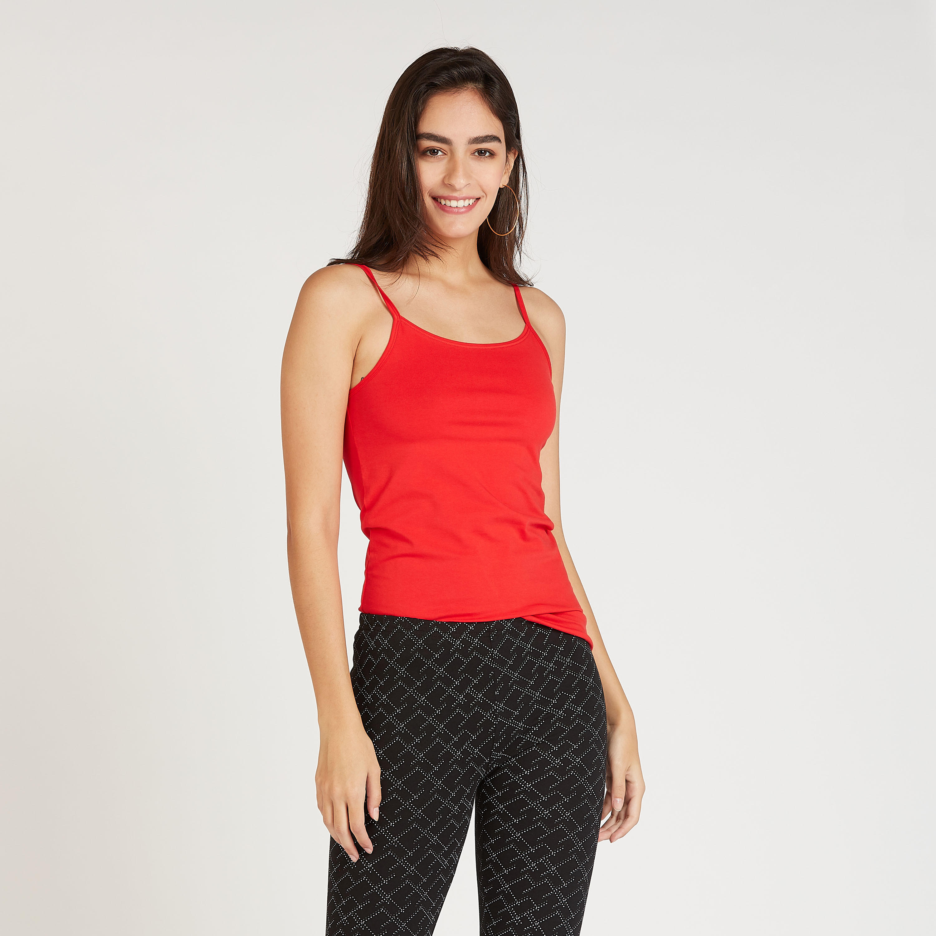 Solid Camisole with Scoop Neck and Spaghetti Straps-women-clothing-tshirts-image-1