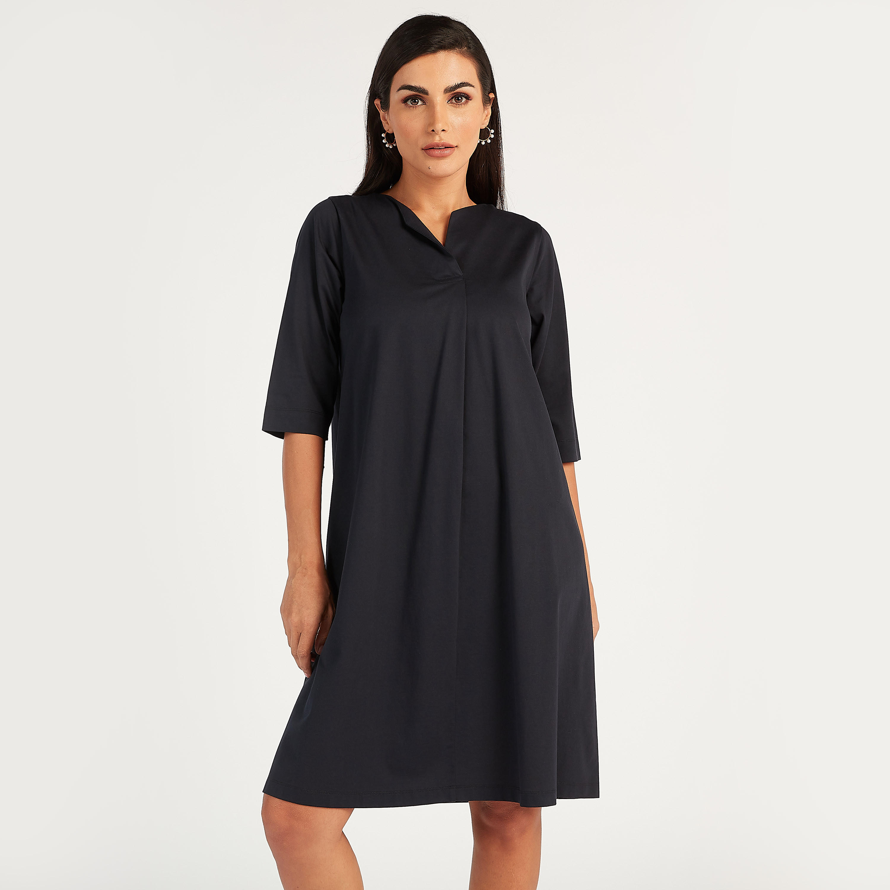 تونيك سادة بياقة v وأكمام 3/4 من بووسيني-women-clothing-shirtsandblouses-blouses-image-5