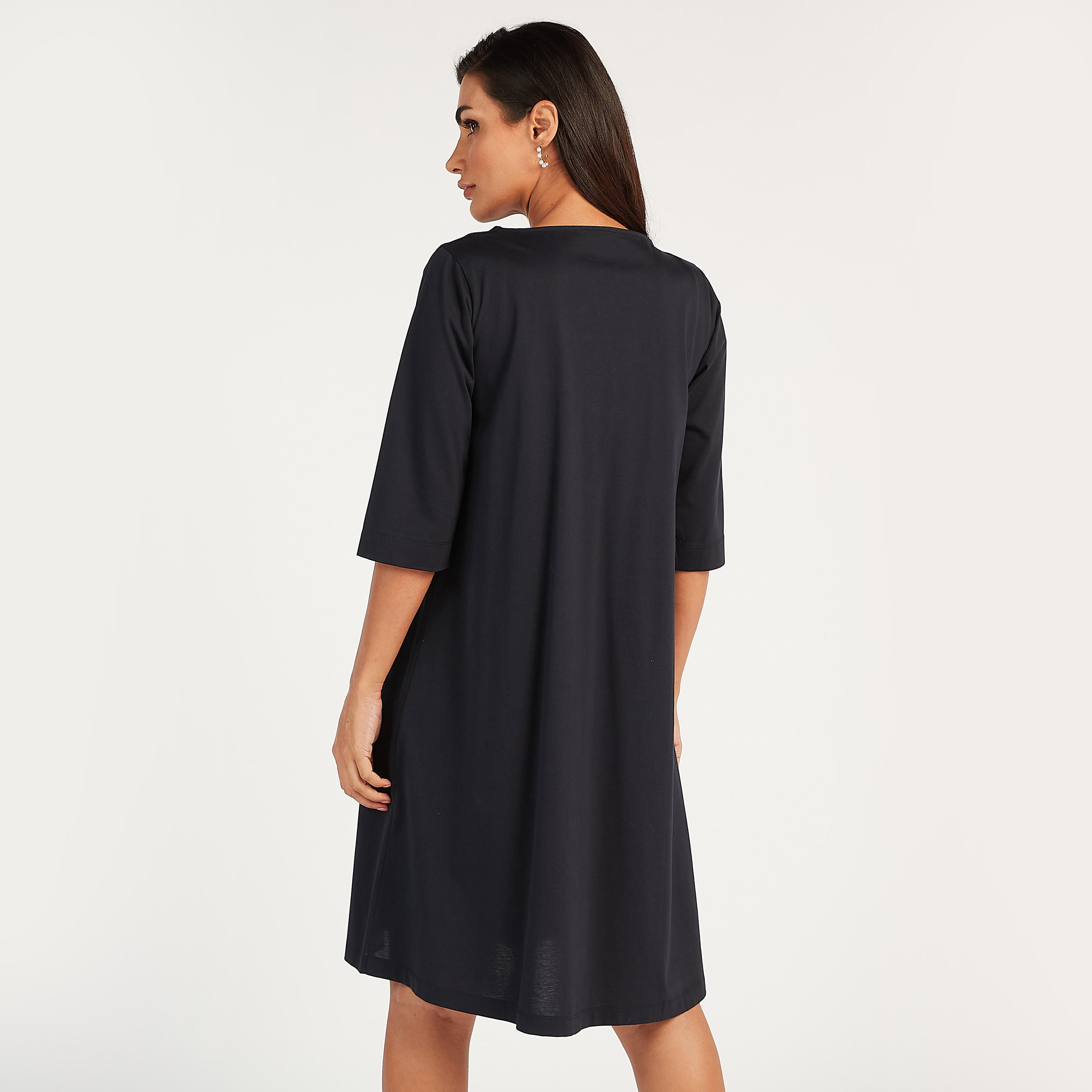 تونيك سادة بياقة v وأكمام 3/4 من بووسيني-women-clothing-shirtsandblouses-blouses-image-2