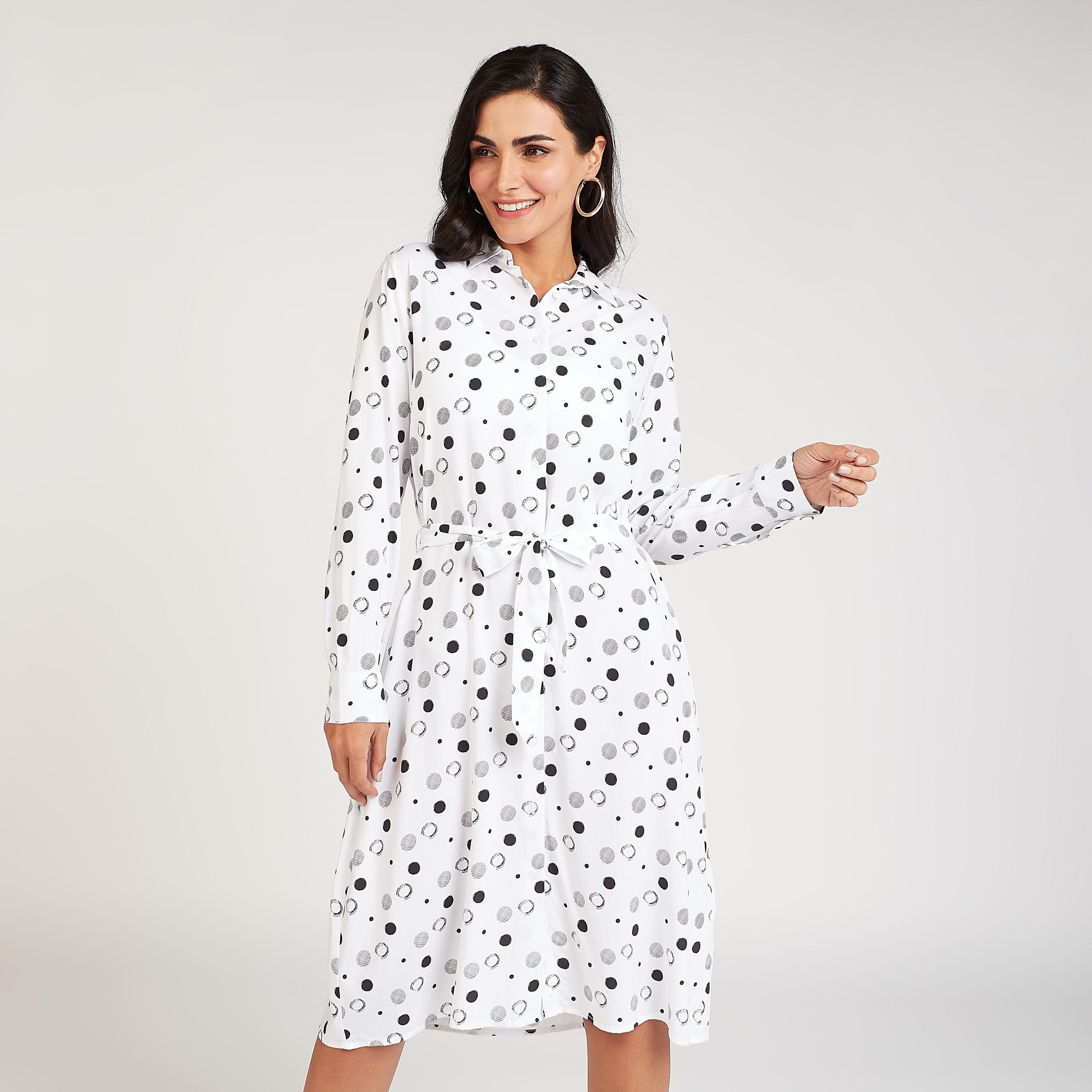 فستان قميص مستدام بأكمام طويلة وأربطة وطبعات-women-clothing-dresses-image-1