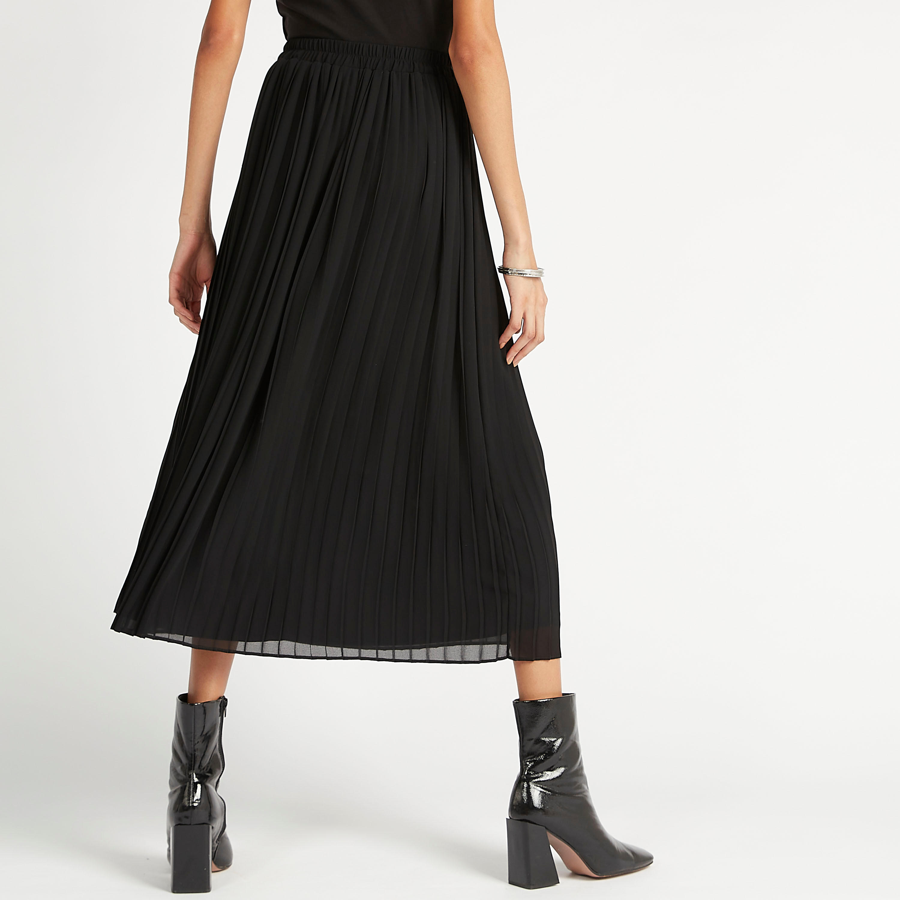 تنورة إيه لاين ميدي بكشكشة وخصر مطّاطي-women-clothing-bottoms-skirts-image-4