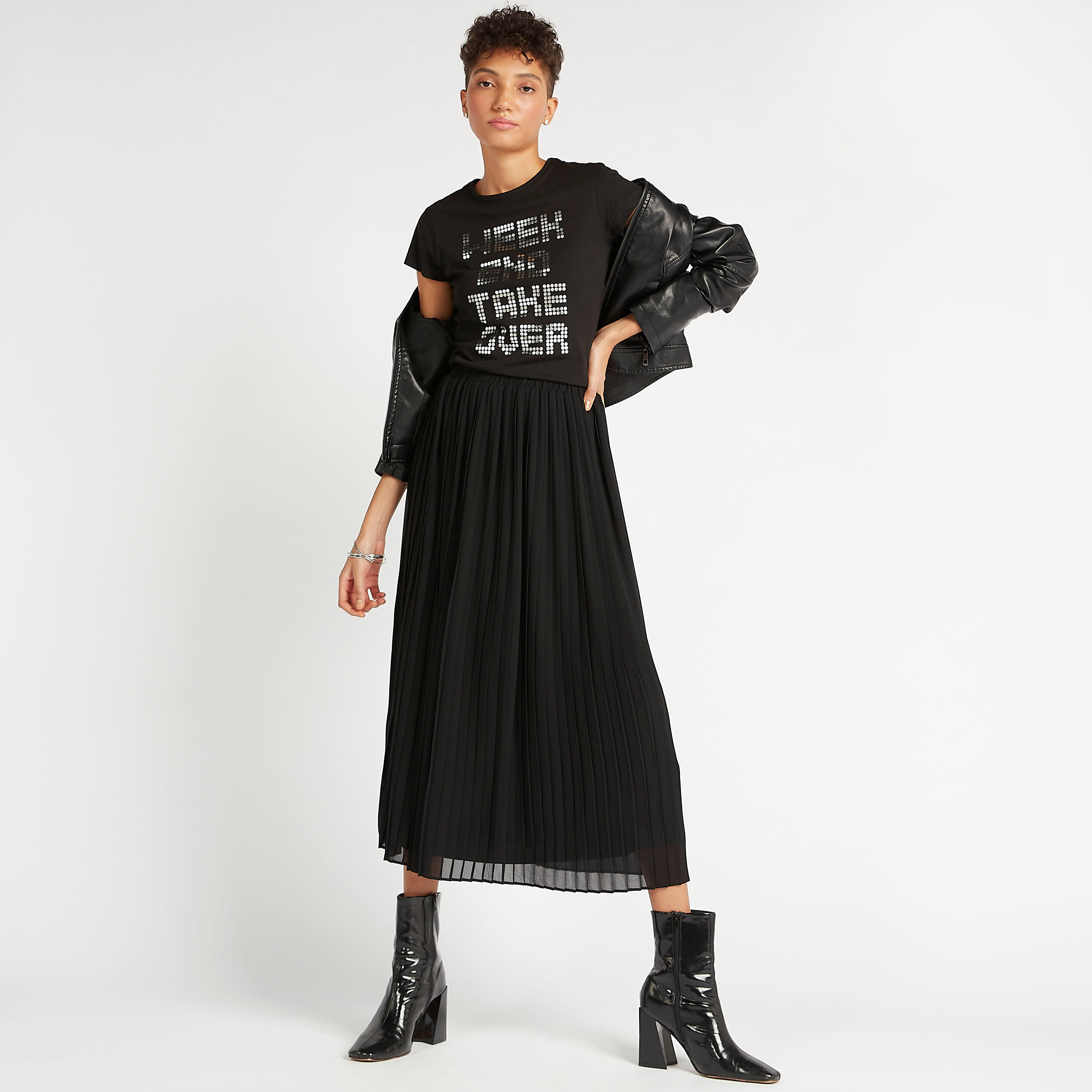 تنورة إيه لاين ميدي بكشكشة وخصر مطّاطي-women-clothing-bottoms-skirts-image-6