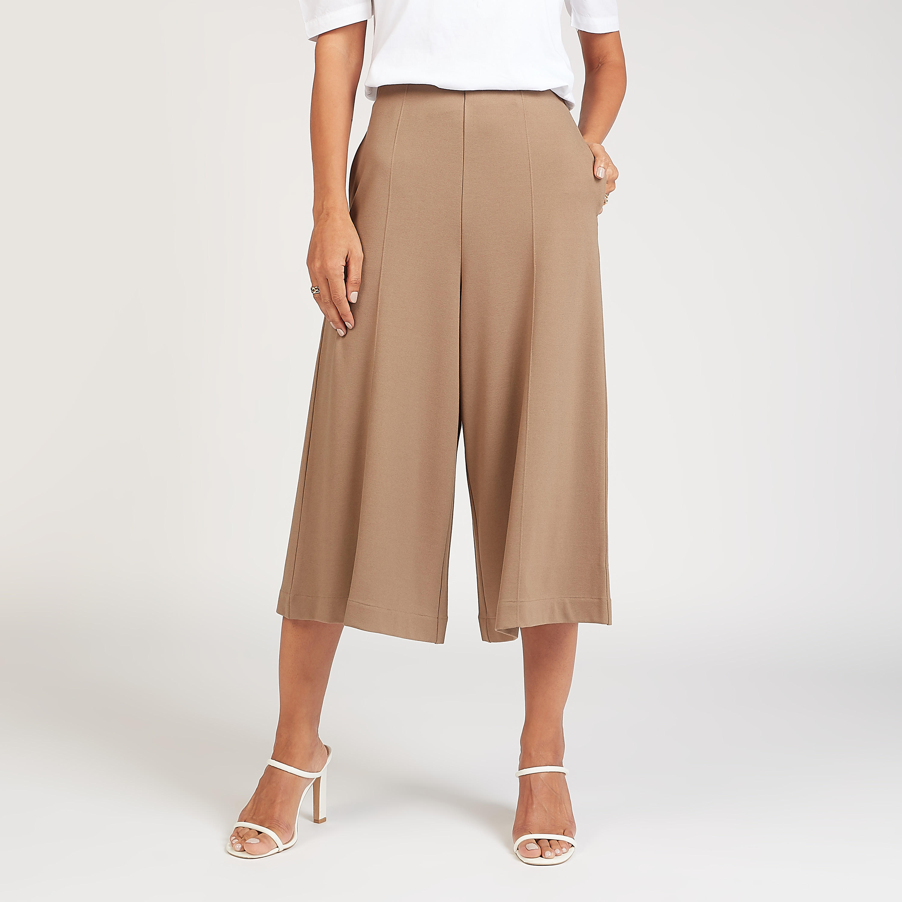 Textured Culottes with Pocket Detail-women-clothing-bottoms-trousers-image-1