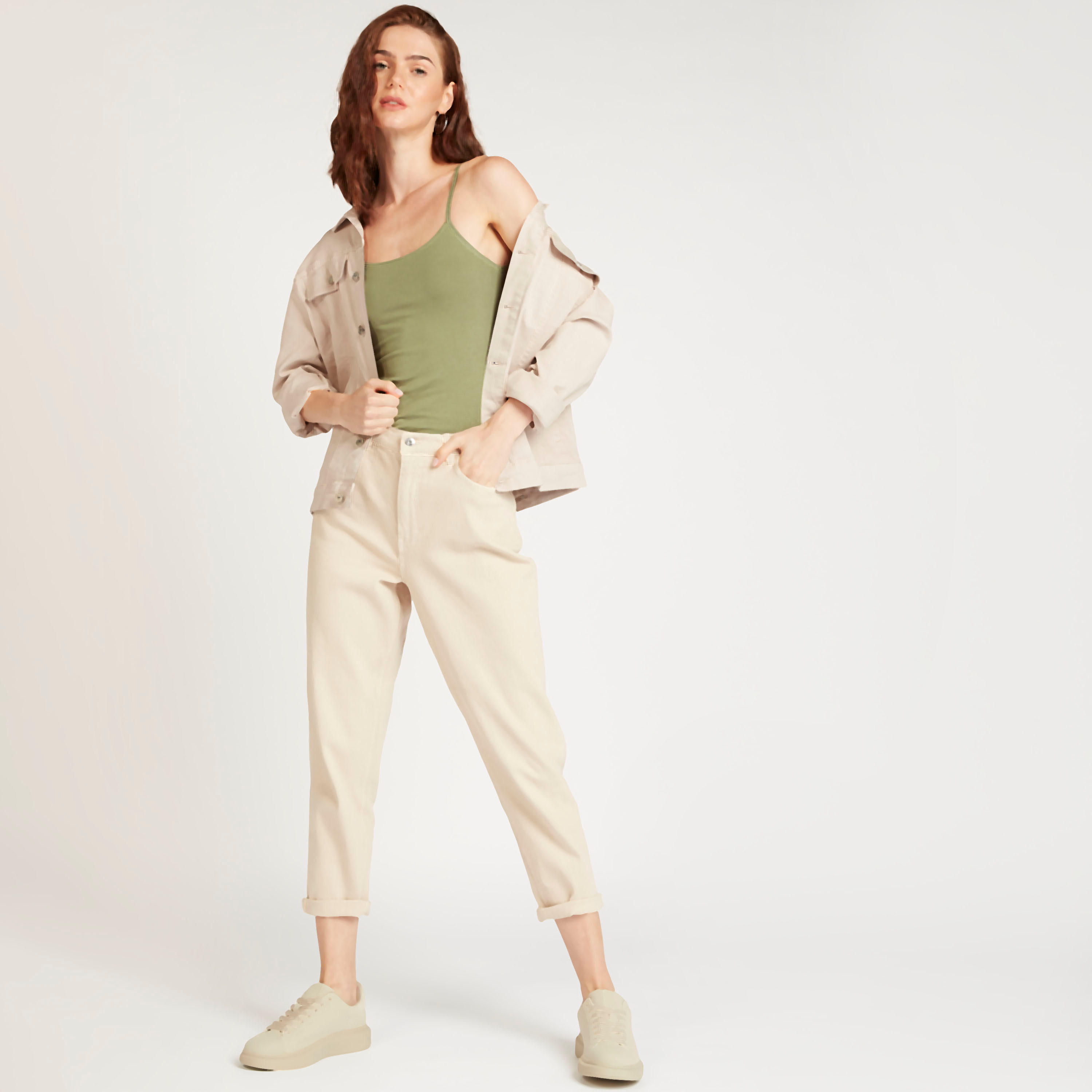 Sustainable Solid Camisole with Scoop Neck and Straps-women-clothing-tshirts-image-2