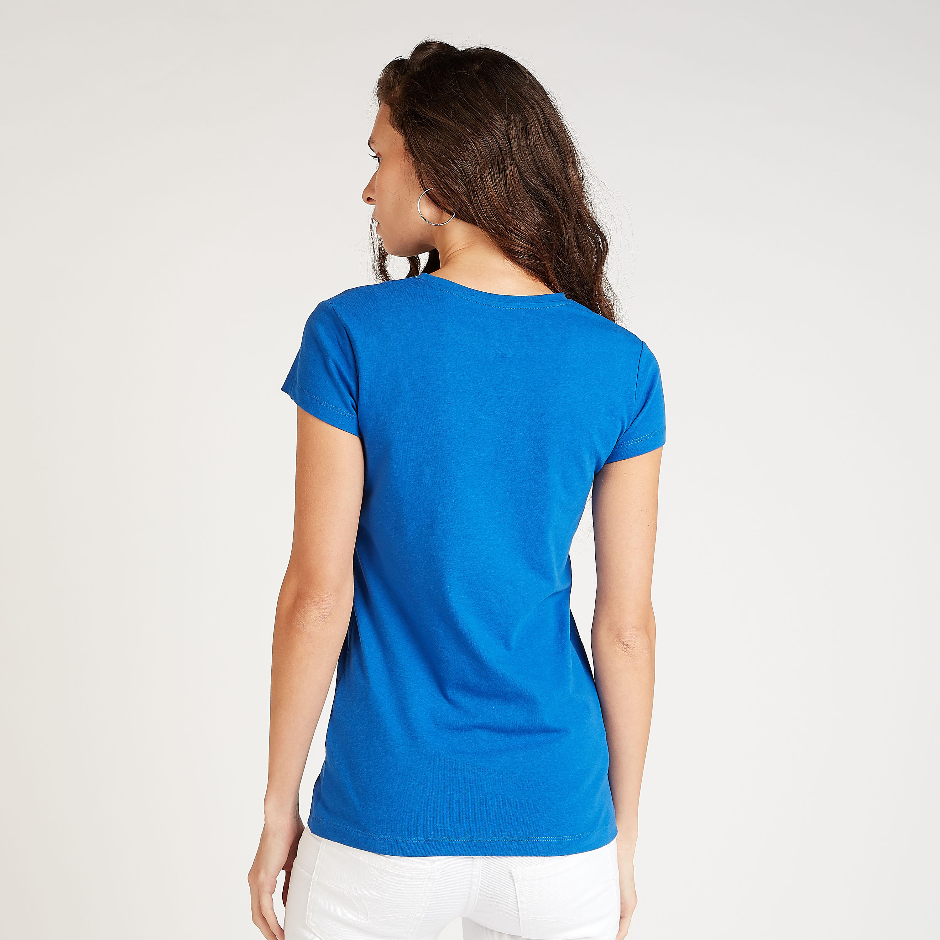 Sustainable Solid Crew Neck T-shirt with Cap Sleeves-women-clothing-tshirts-image-4