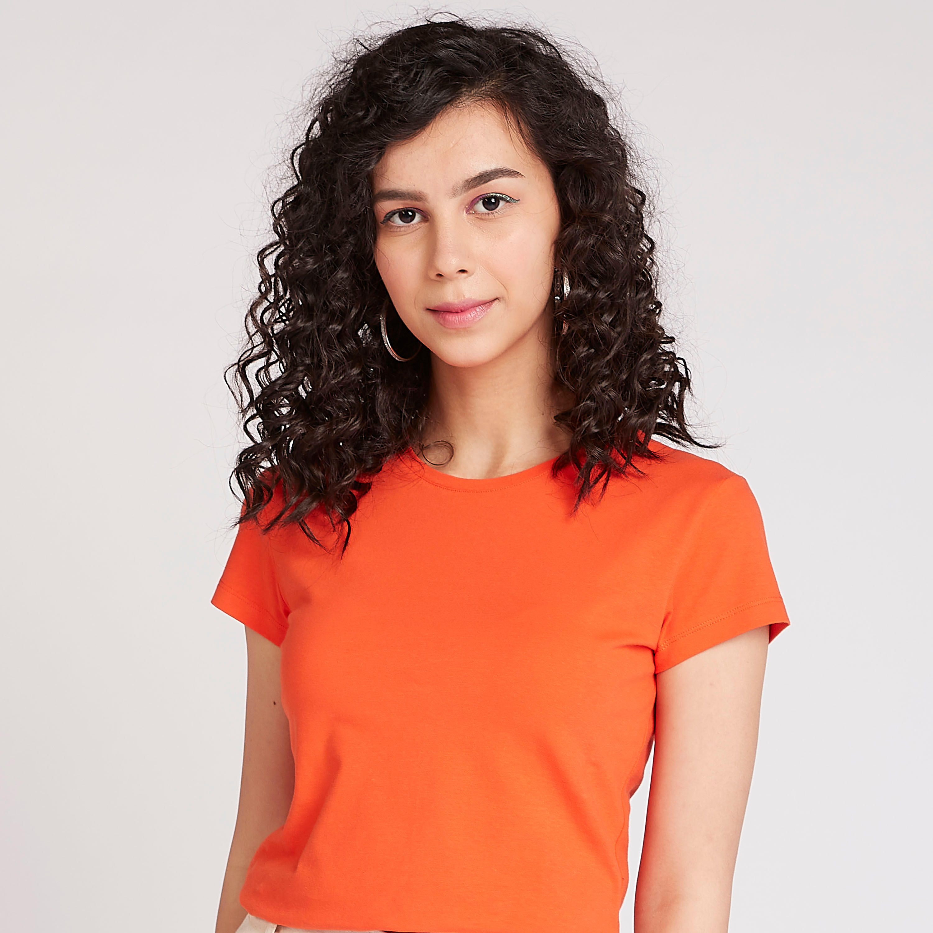 Sustainable Solid Crew Neck T-shirt with Cap Sleeves-women-clothing-tshirts-image-5