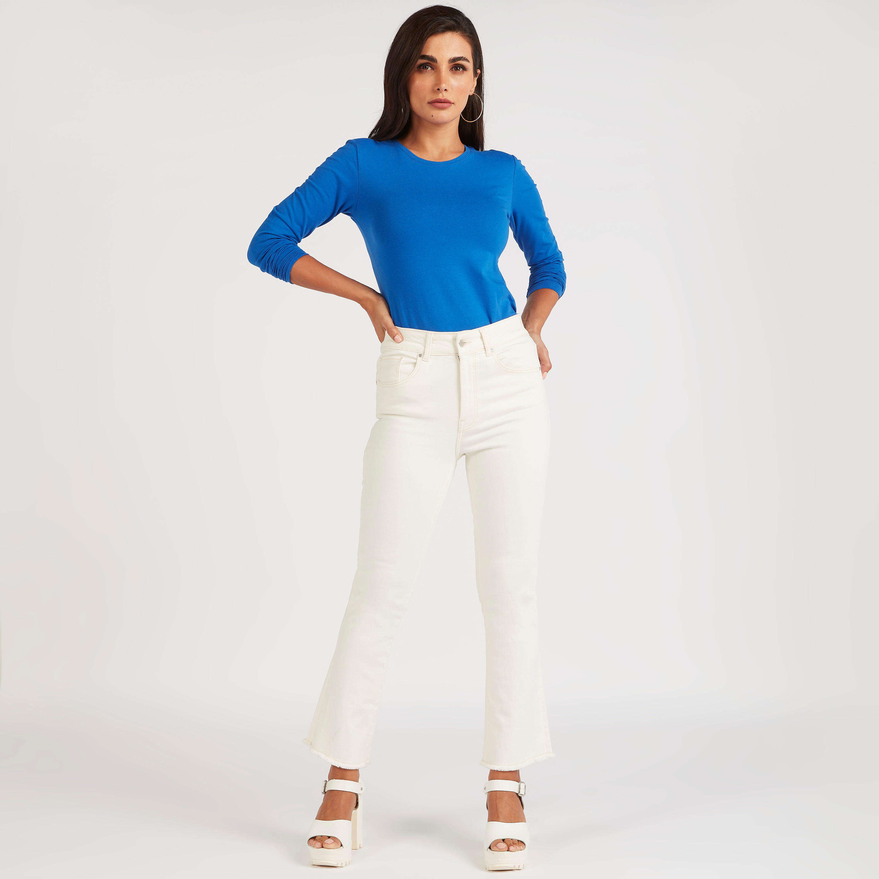 تيشيرت سادة بياقة ضيّقة وأكمام طويلة-women-clothing-tshirts-image-3