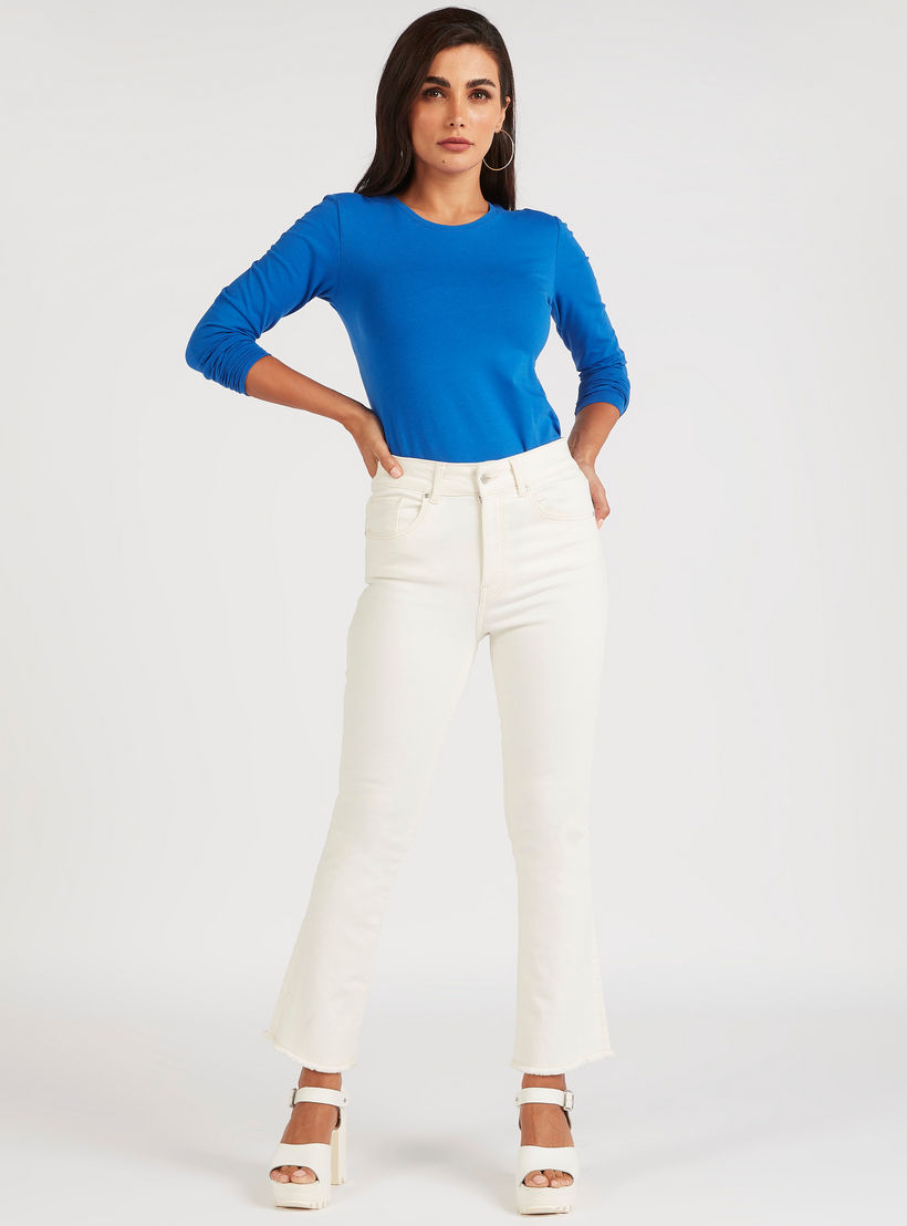 تيشيرت سادة بياقة ضيّقة وأكمام طويلة-women-clothing-tshirts-image-3