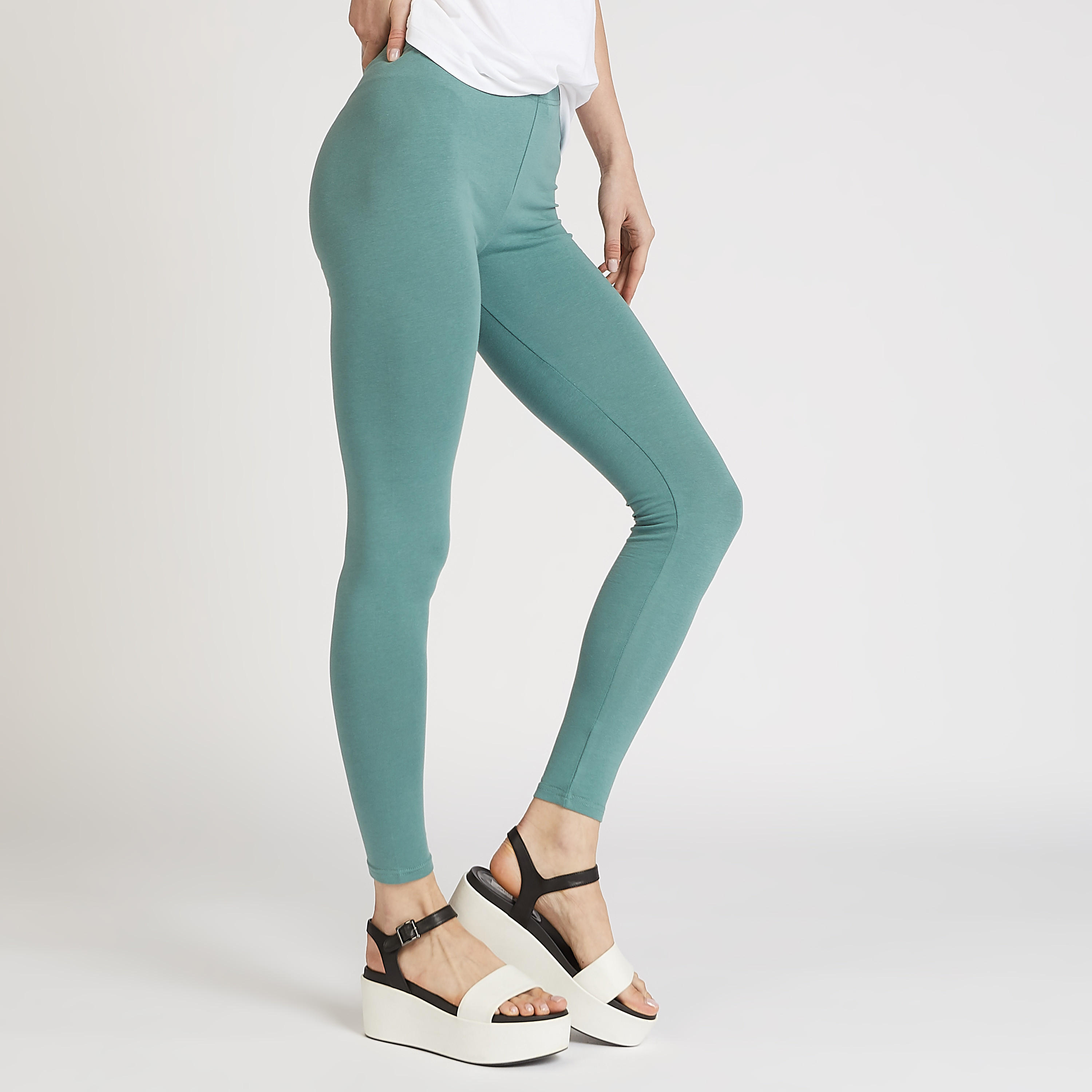 Sustainable Full Length Solid Leggings with Elasticised Waistband-women-clothing-bottoms-leggings-image-1