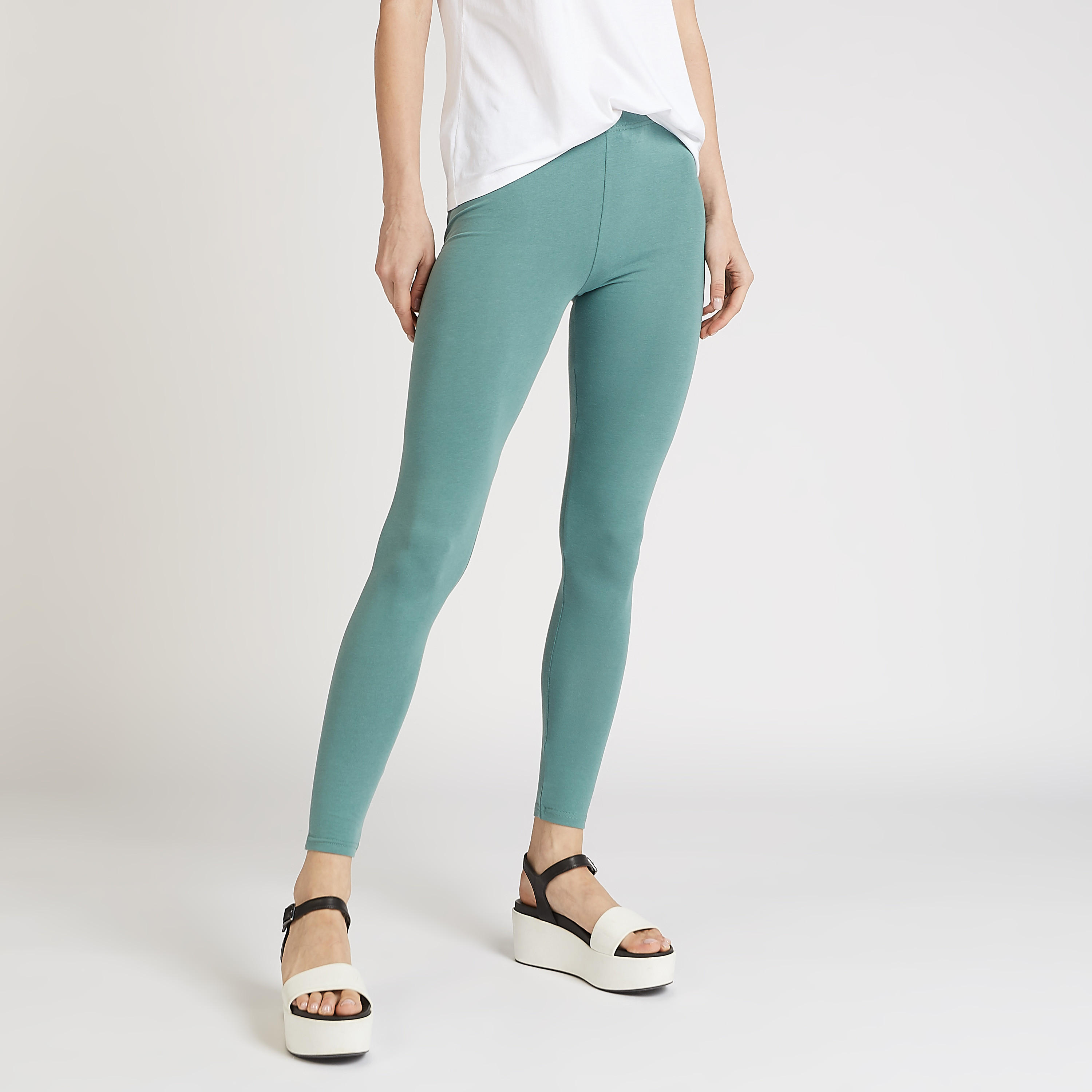 Sustainable Full Length Solid Leggings with Elasticised Waistband-women-clothing-bottoms-leggings-image-3