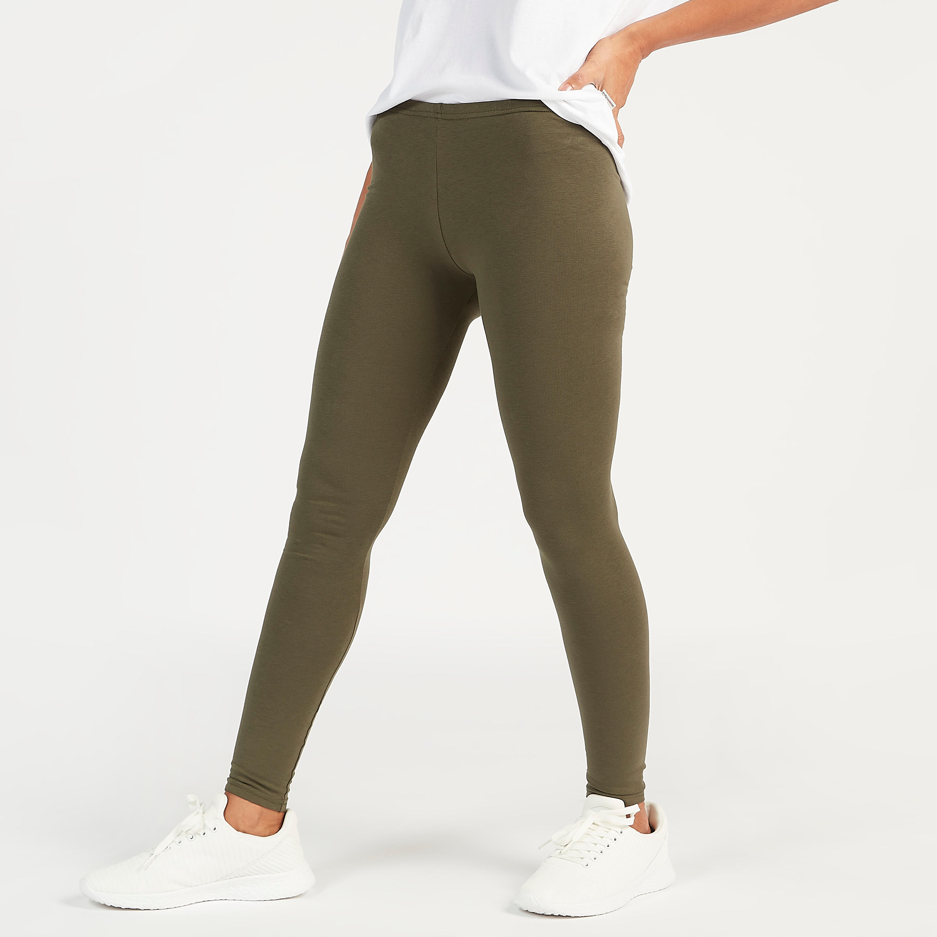 بنطلون ليقنز سادة سليم فيت بخصر مطّاطي-women-clothing-bottoms-leggings-image-4