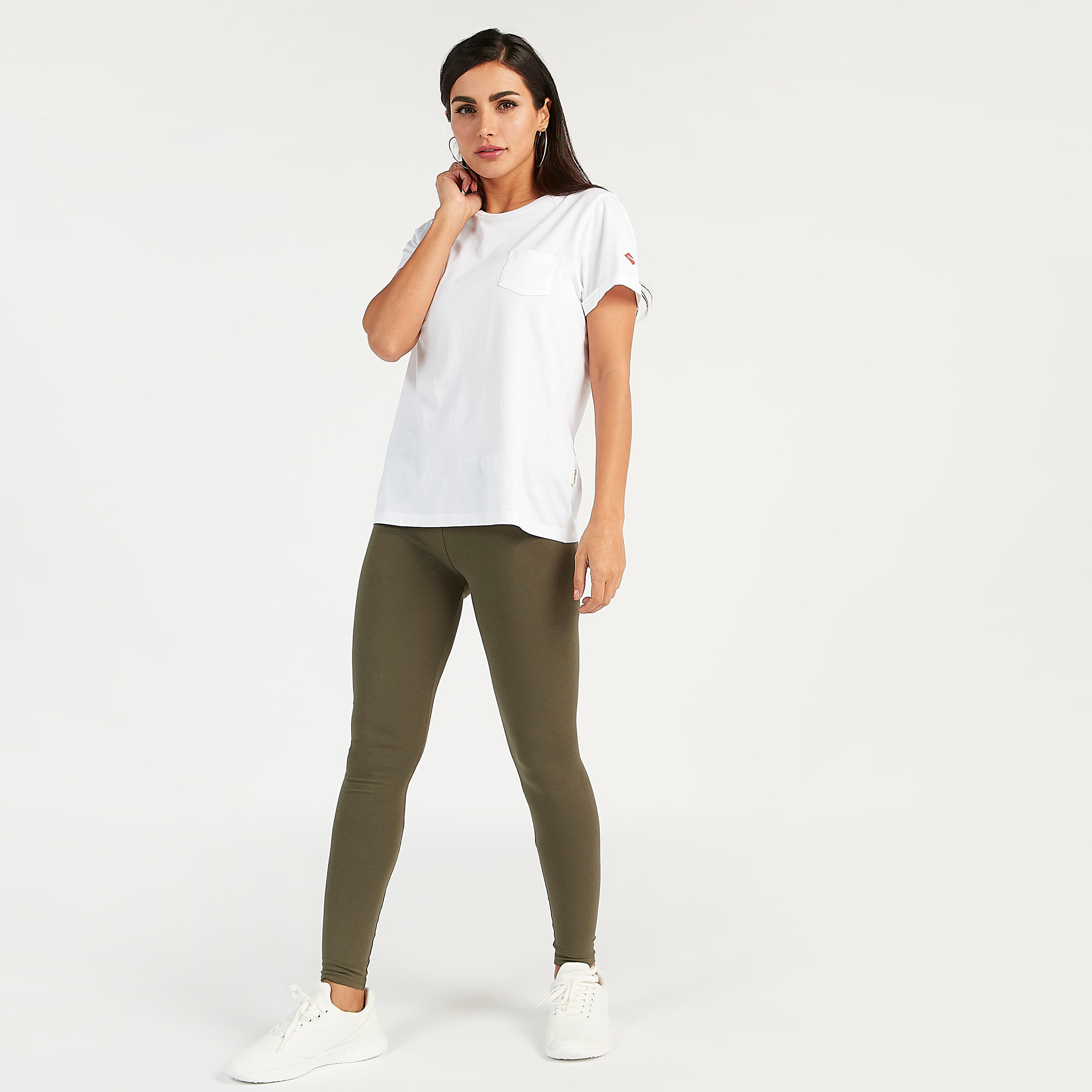 بنطلون ليقنز سادة سليم فيت بخصر مطّاطي-women-clothing-bottoms-leggings-image-3