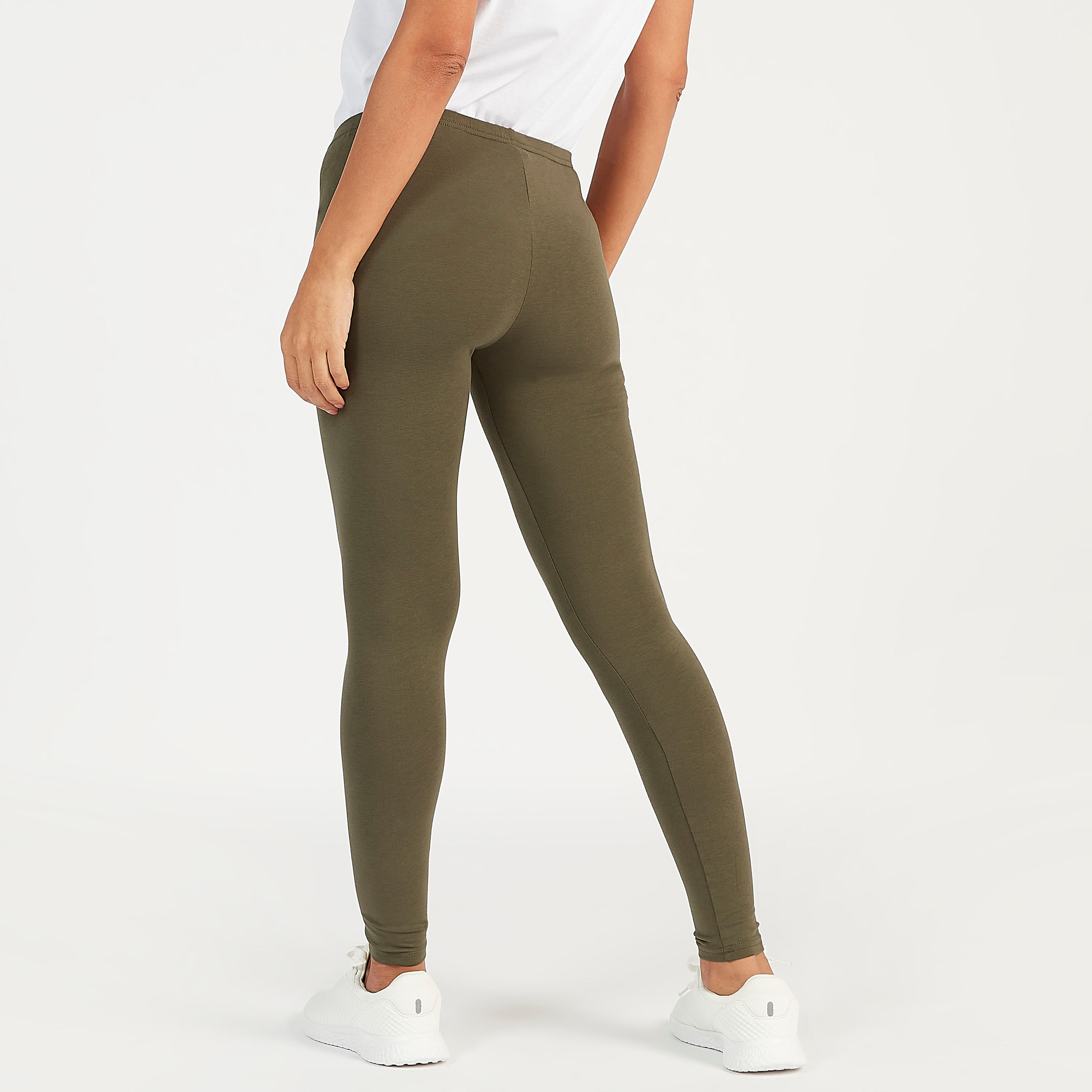 بنطلون ليقنز سادة سليم فيت بخصر مطّاطي-women-clothing-bottoms-leggings-image-1