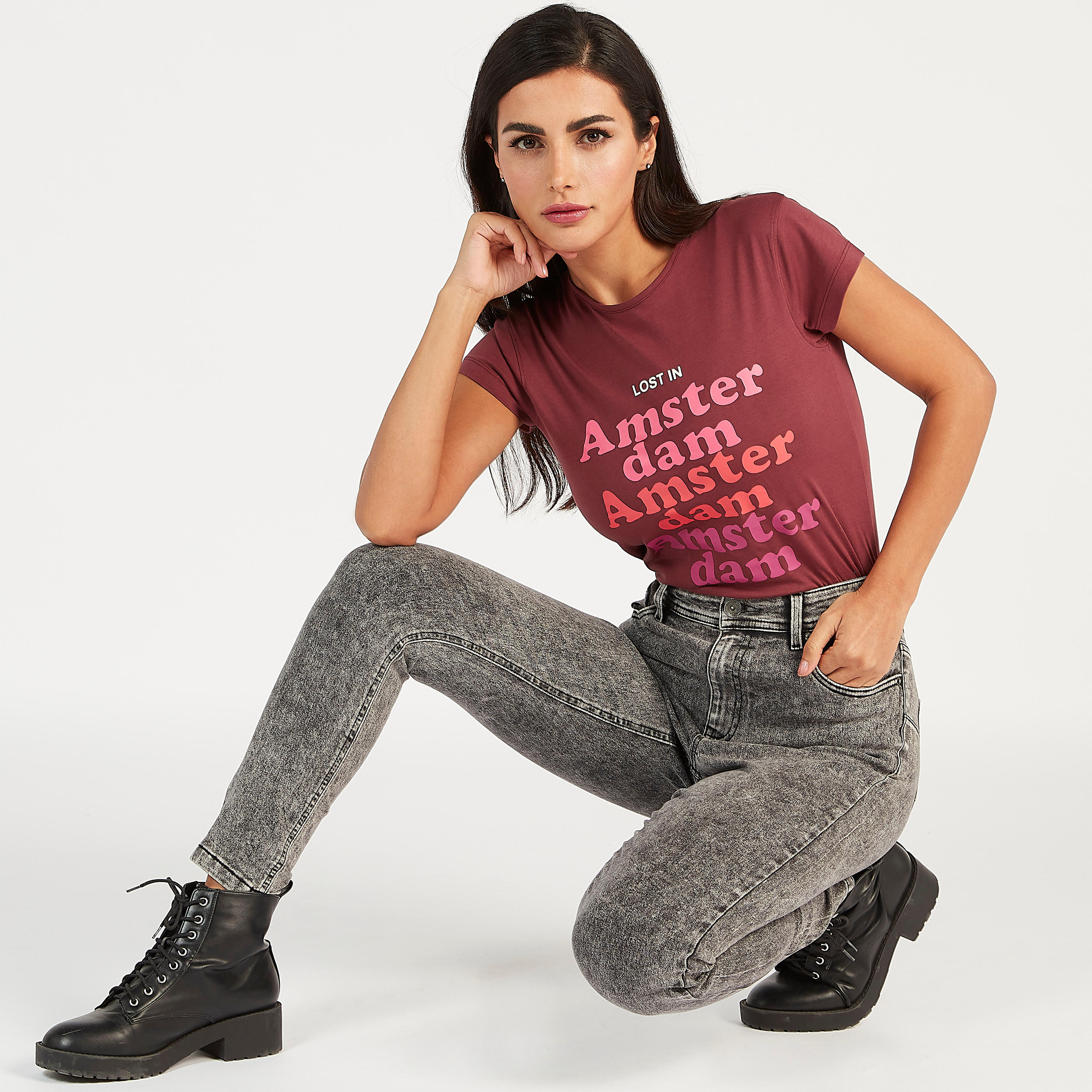 Sustainable Printed T-shirt with Cap Sleeves and Crew Neck-women-clothing-tshirts-image-2