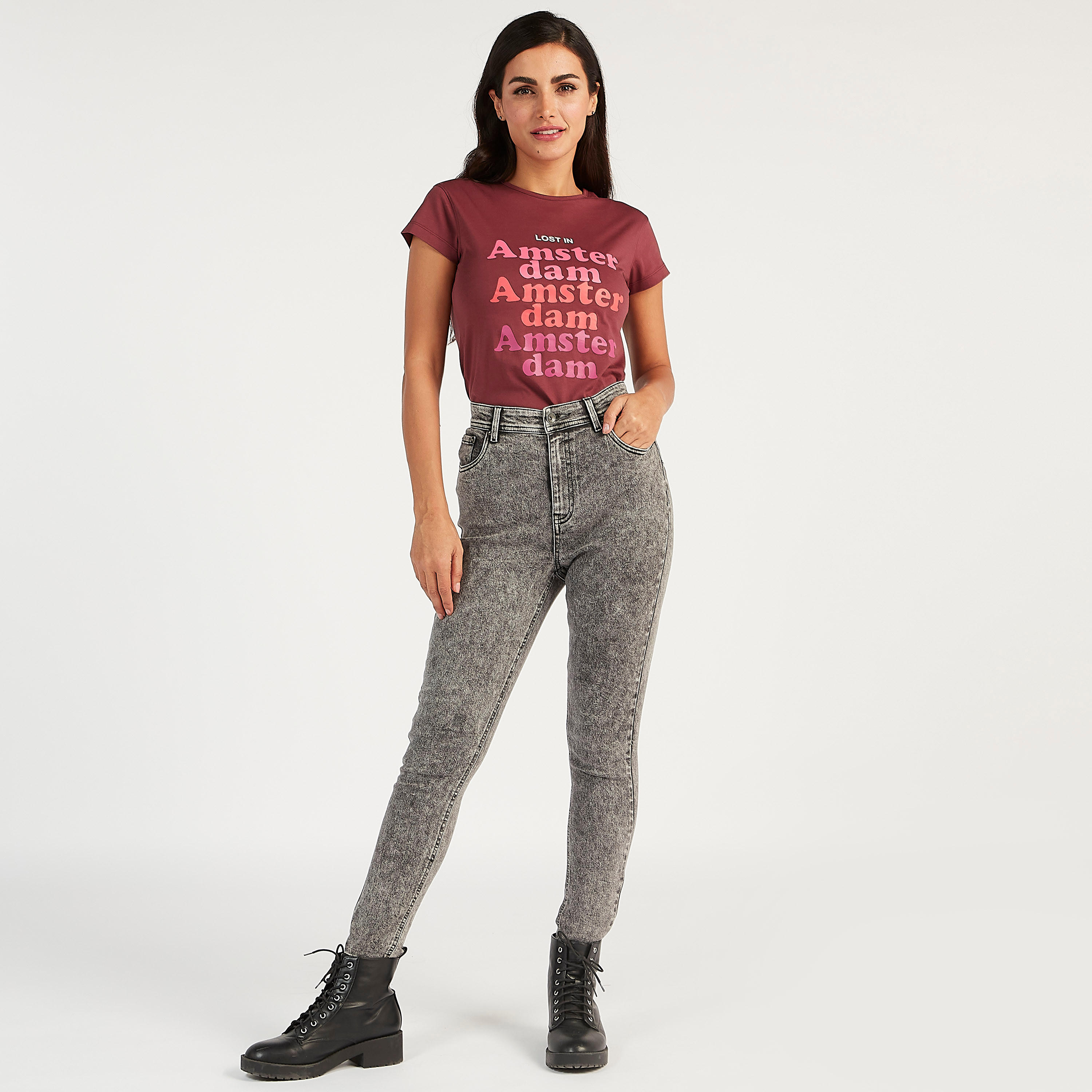 Sustainable Printed T-shirt with Cap Sleeves and Crew Neck-women-clothing-tshirts-image-4