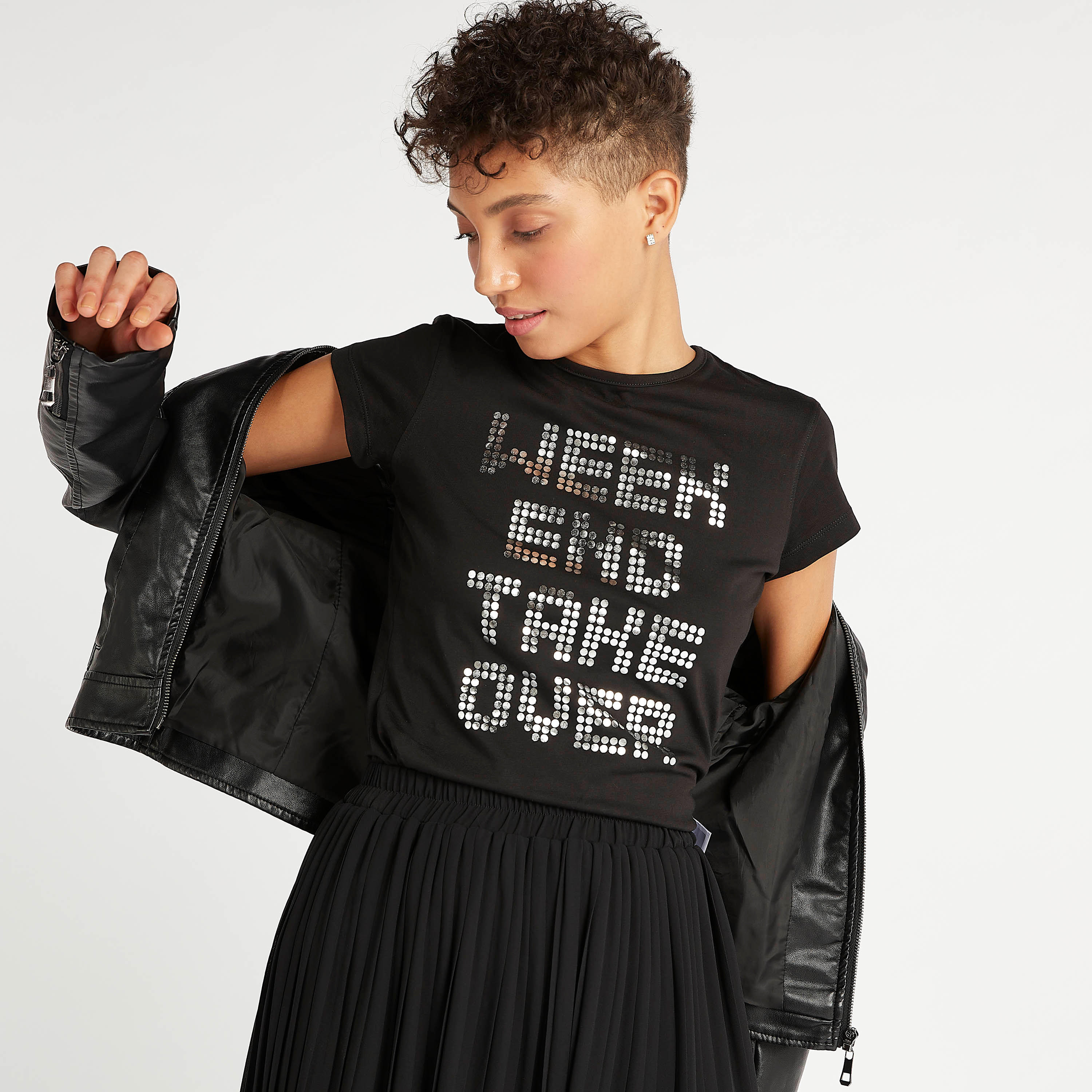 Printed Crew Neck T-shirt with Cap Sleeves-women-clothing-tshirts-image-1