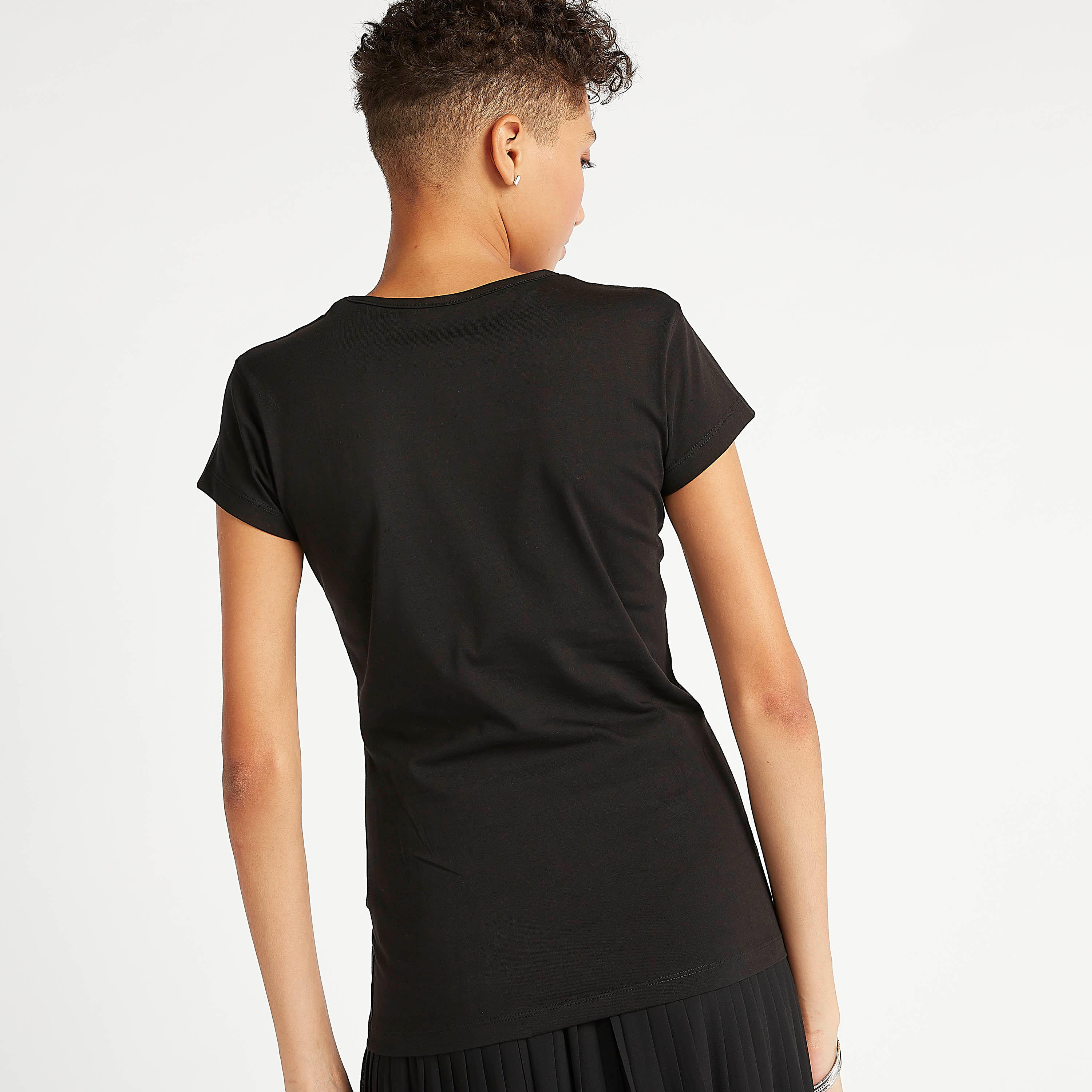 Printed Crew Neck T-shirt with Cap Sleeves-women-clothing-tshirts-image-4