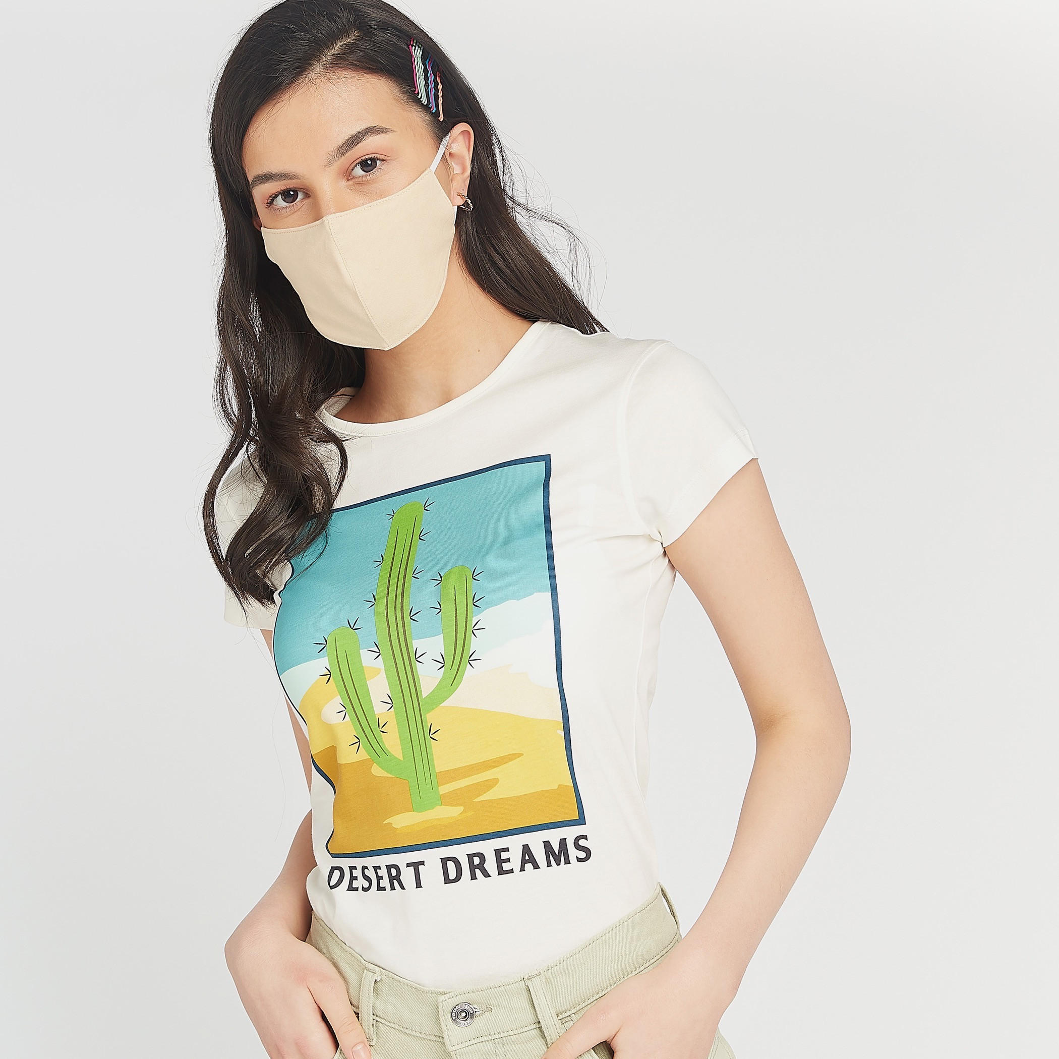 تيشيرت مستدام بياقة ضيّقة وأكمام قصيرة وطبعات-women-clothing-tshirts-image-5