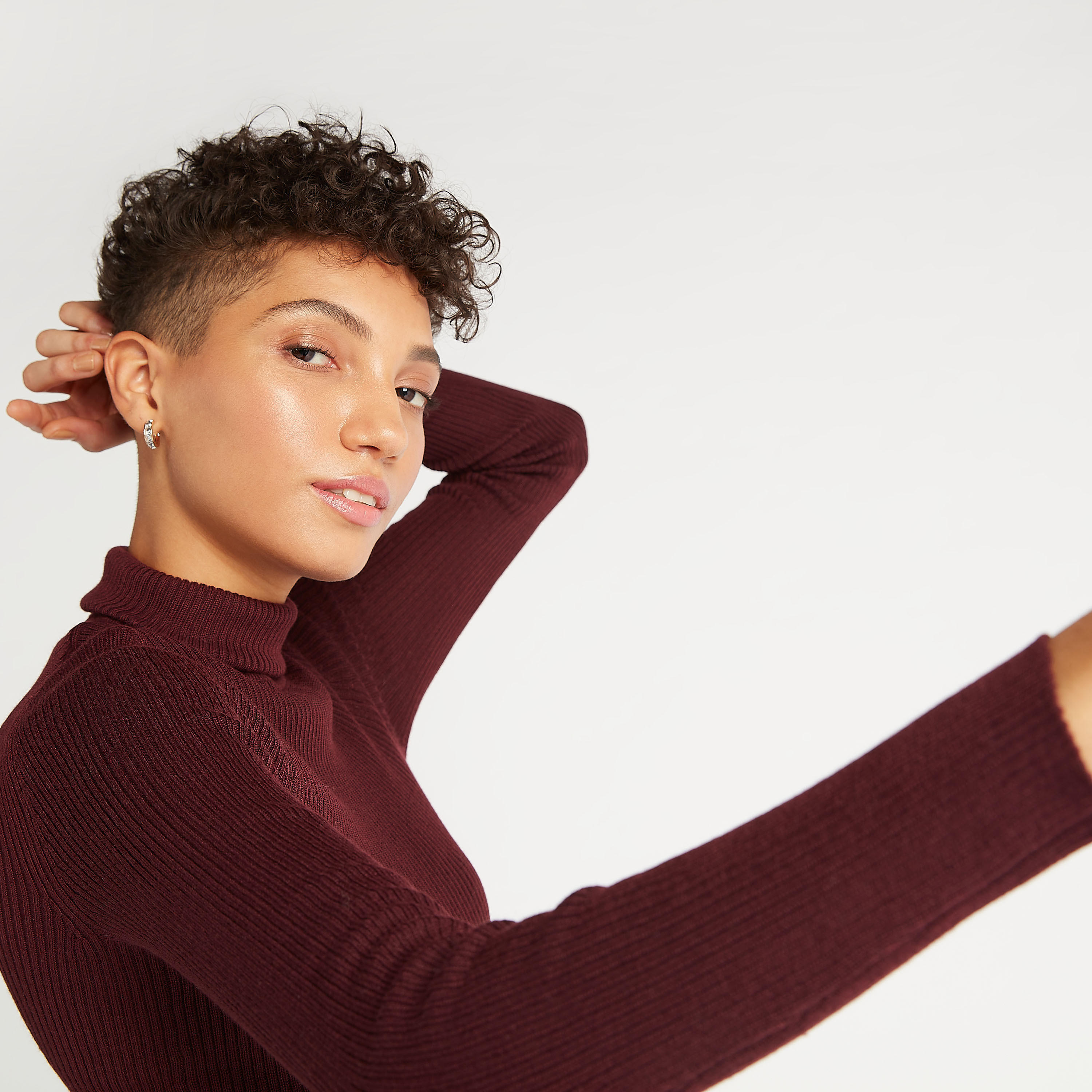 Ribbed High Neck Sweater with Long Sleeves-women-clothing-cardigansandjumpers-jumpers-image-3