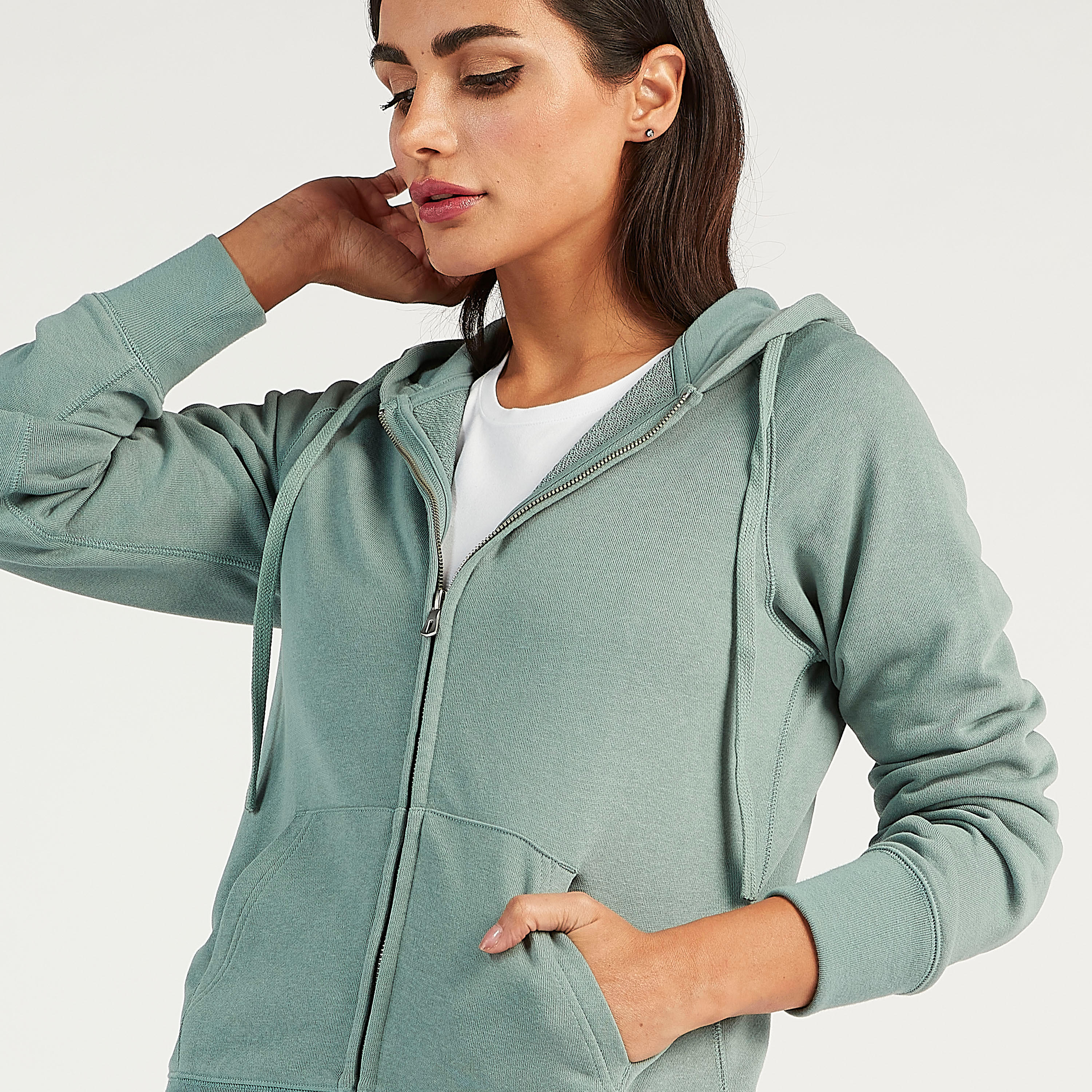 Sustainable Solid Zip Through Hoodie with Long Sleeves and Pockets-women-winterwear-hoodiesandsweatshirts-hoodies-image-3