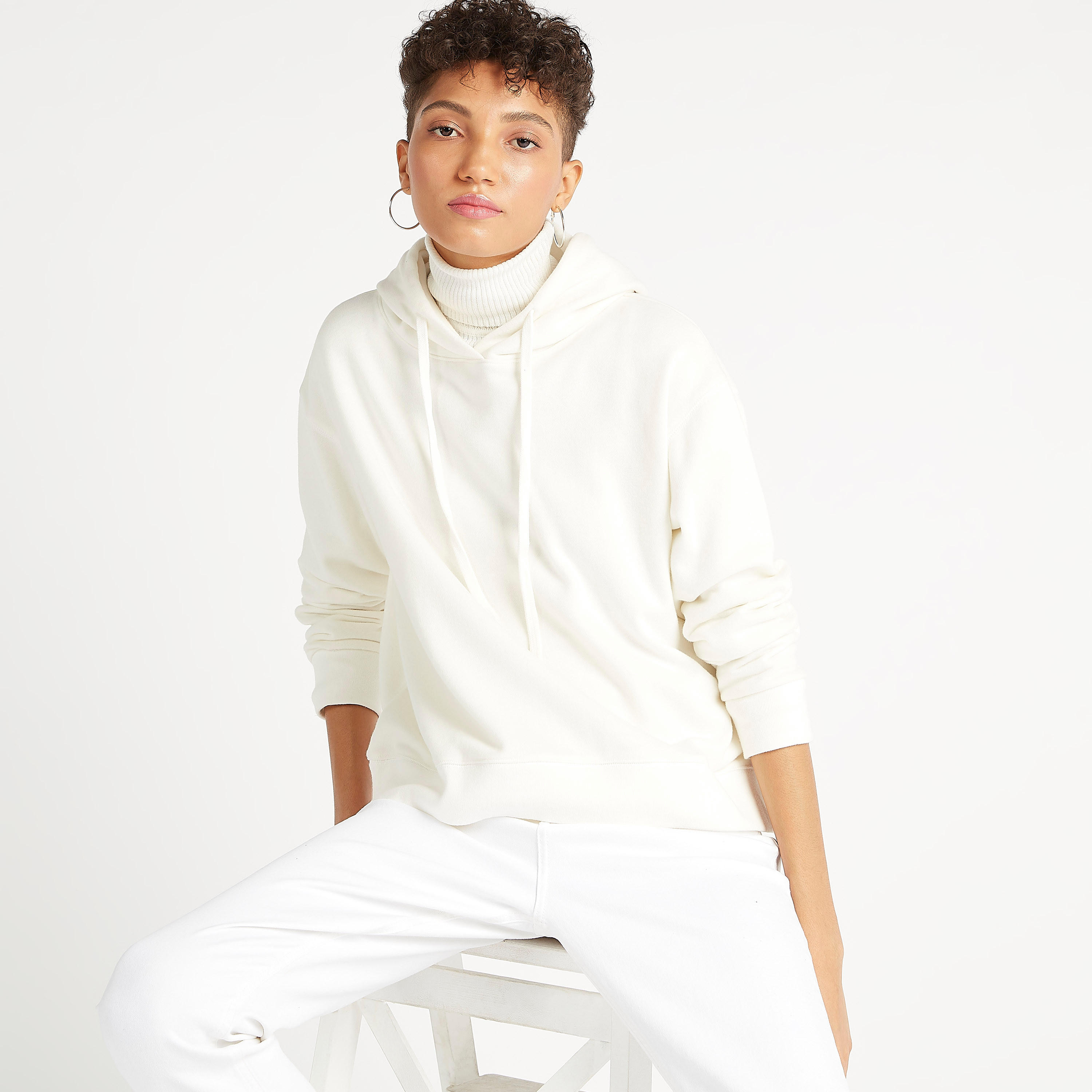 Sustainable Solid Hooded Sweatshirt with Long Sleeves-women-winterwear-hoodiesandsweatshirts-hoodies-image-1
