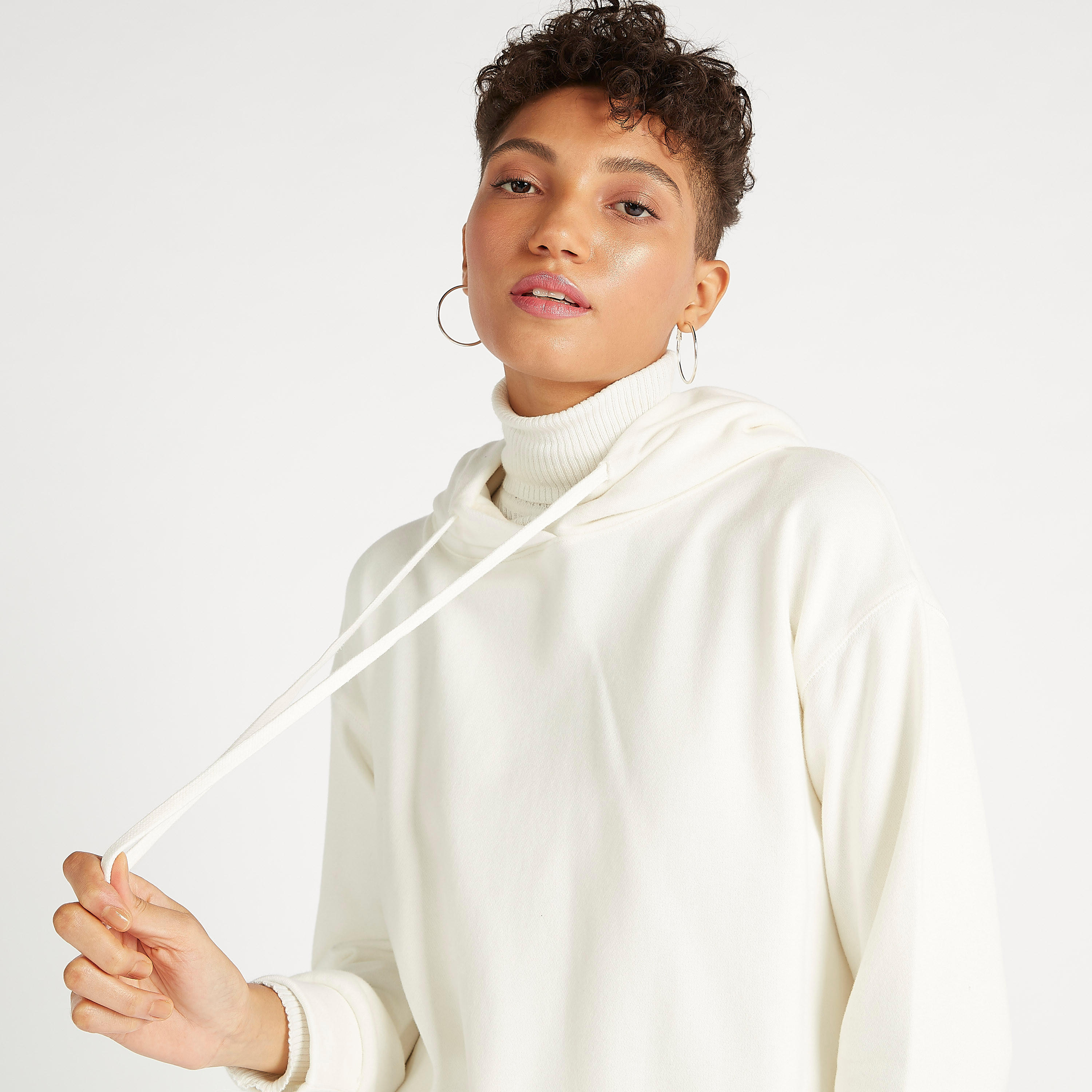Sustainable Solid Hooded Sweatshirt with Long Sleeves-women-winterwear-hoodiesandsweatshirts-hoodies-image-3