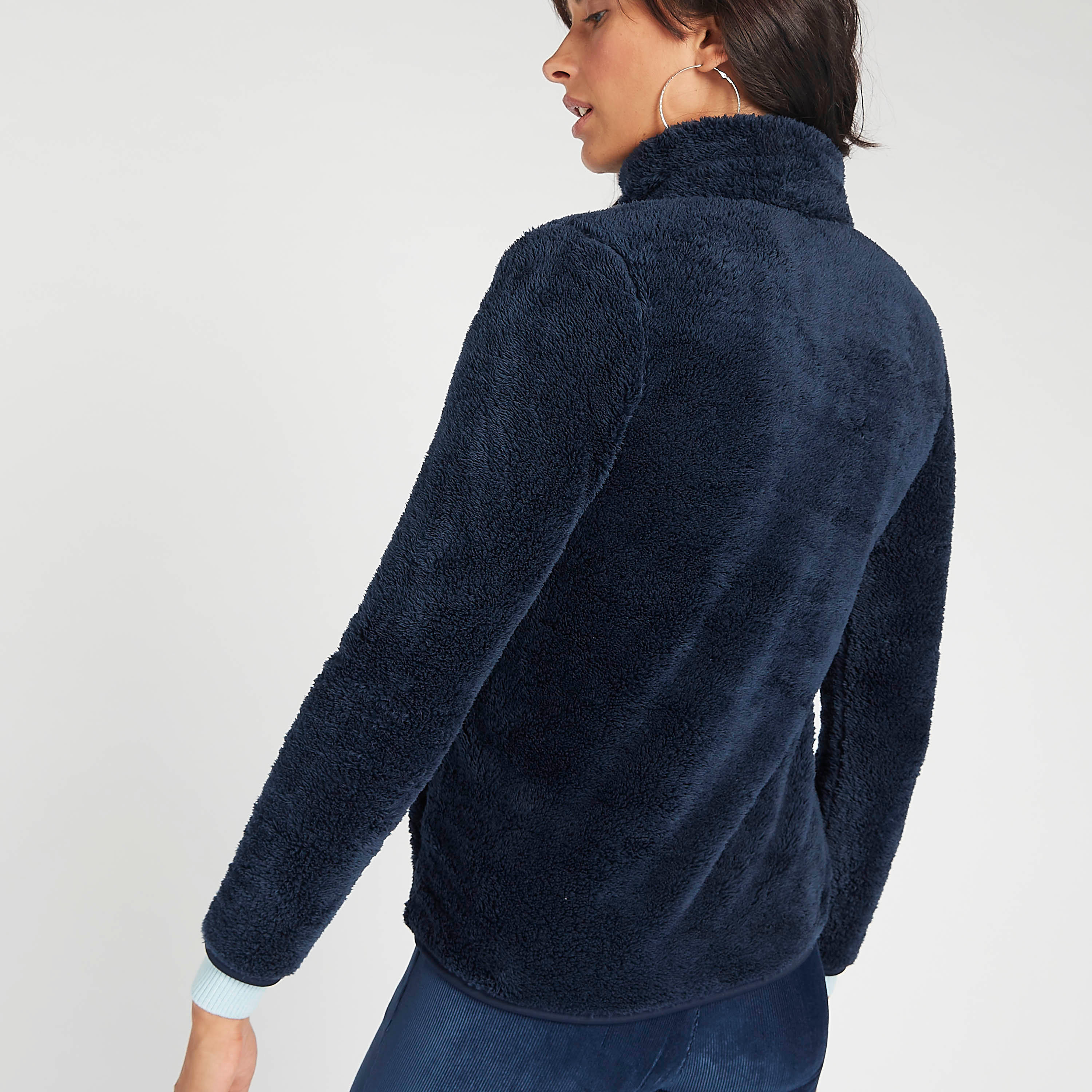 جاكيت صوف بارز الملمس بياقة عالية وأكمام طويلة-women-winterwear-coatsandjackets-jackets-image-4