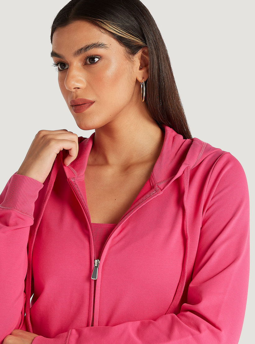 هودي سادة بسحّاب وأكمام طويلة وجيوب-women-winterwear-hoodiesandsweatshirts-sweatshirts-image-3