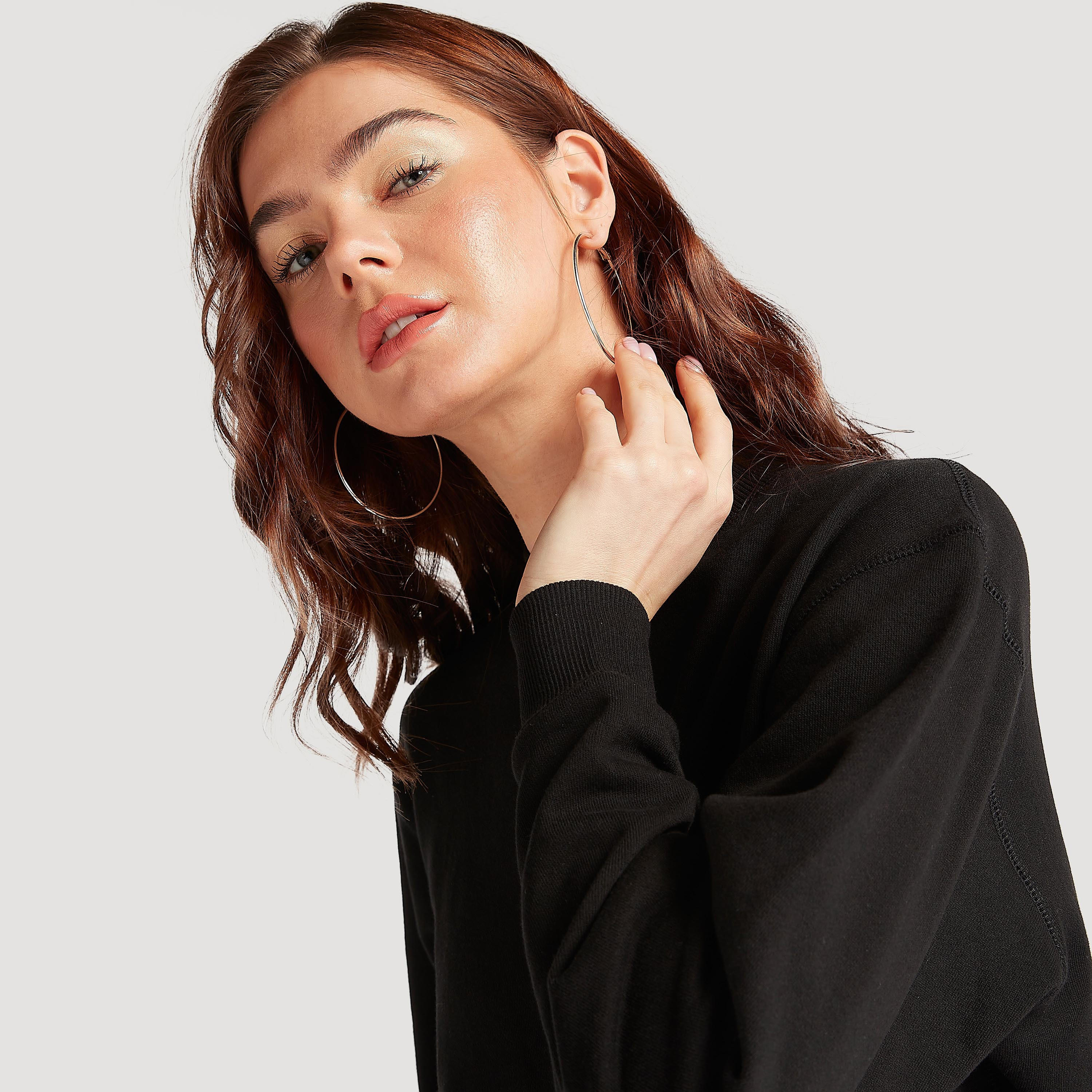 سويت شيرت مستدام سادة بياقة ضيّقة وأكمام طويلة-women-winterwear-hoodiesandsweatshirts-hoodies-image-1
