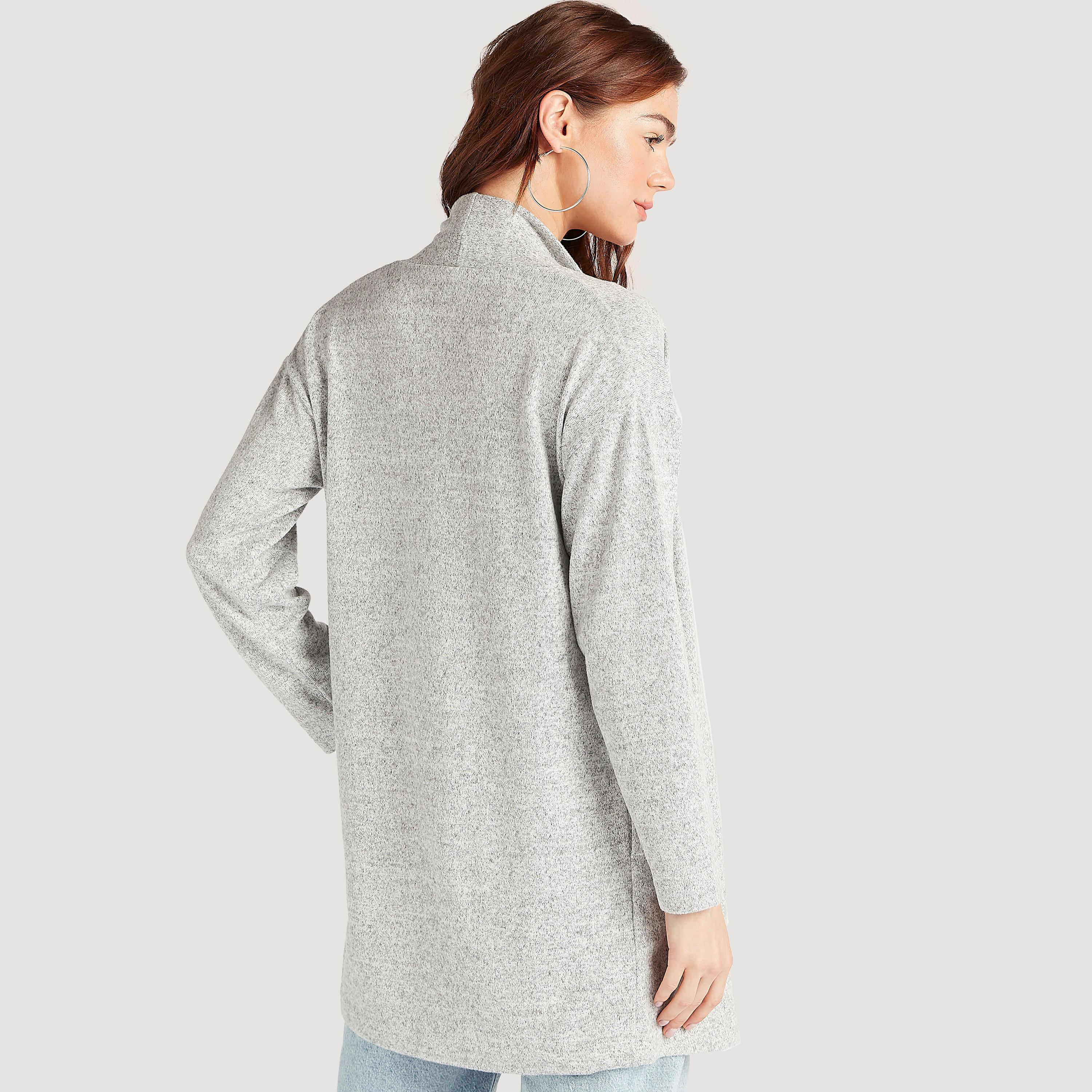 كارديجان مستدام بارز الملمس بأكمام طويلة وجيوب-women-winterwear-cardigansandjumpers-cardigans-image-4