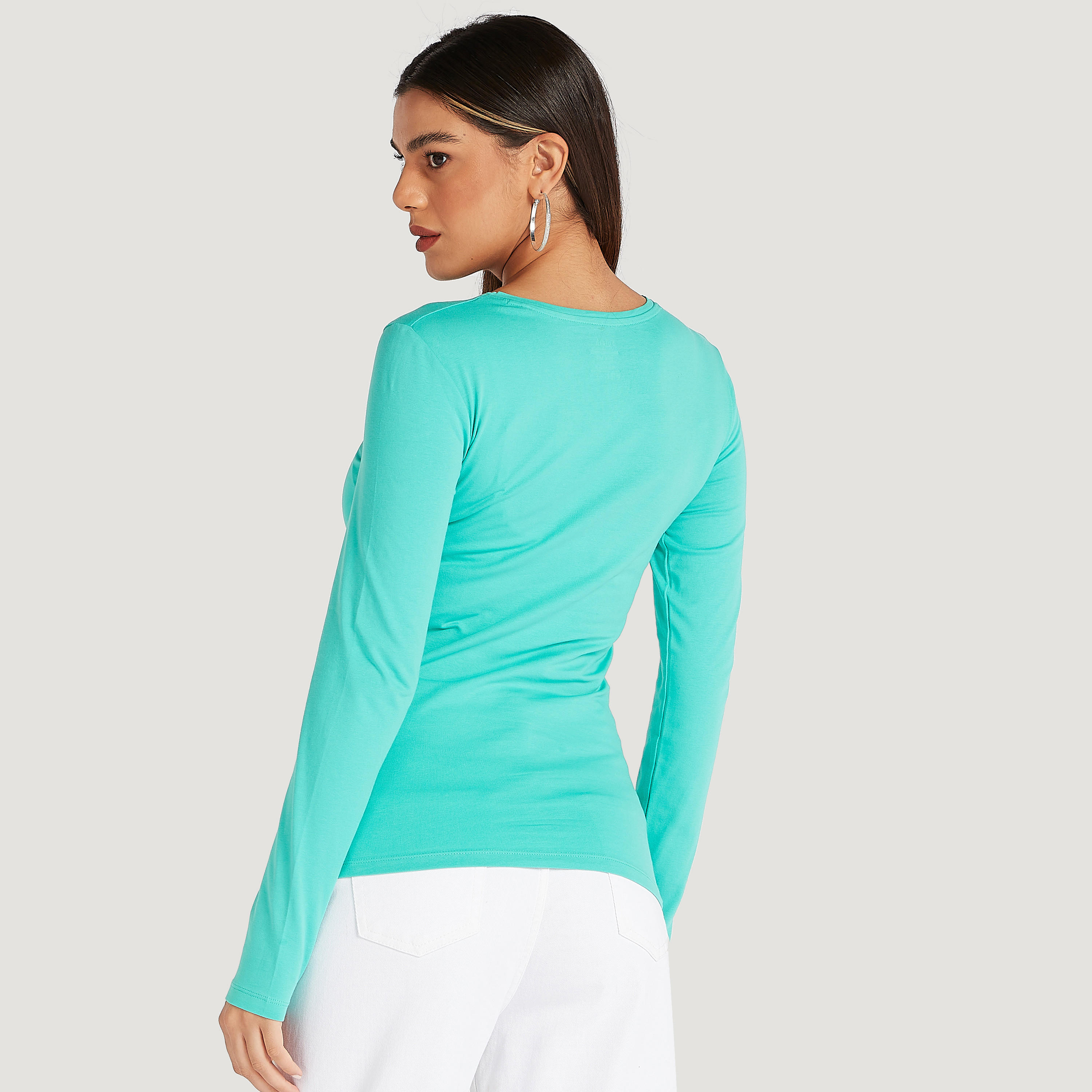 تيشيرت سادة بياقة ضيّقة وأكمام طويلة-women-clothing-tshirts-image-2
