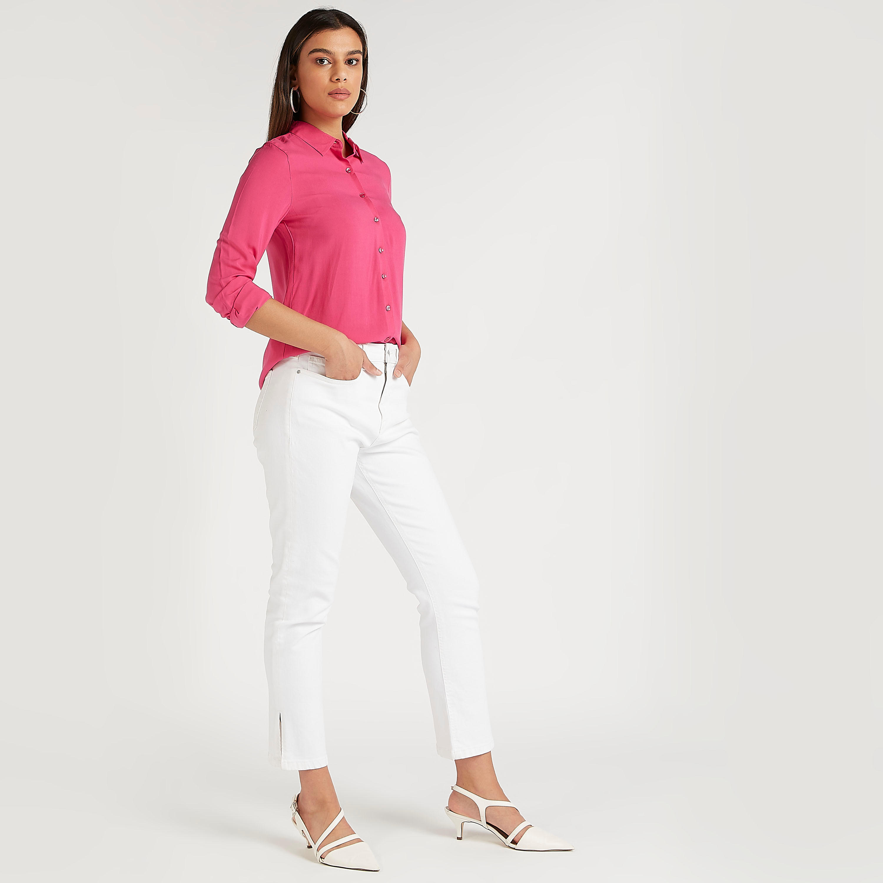 قميص سادة بياقة عادية وأكمام طويلة-women-clothing-shirtsandblouses-shirts-image-3
