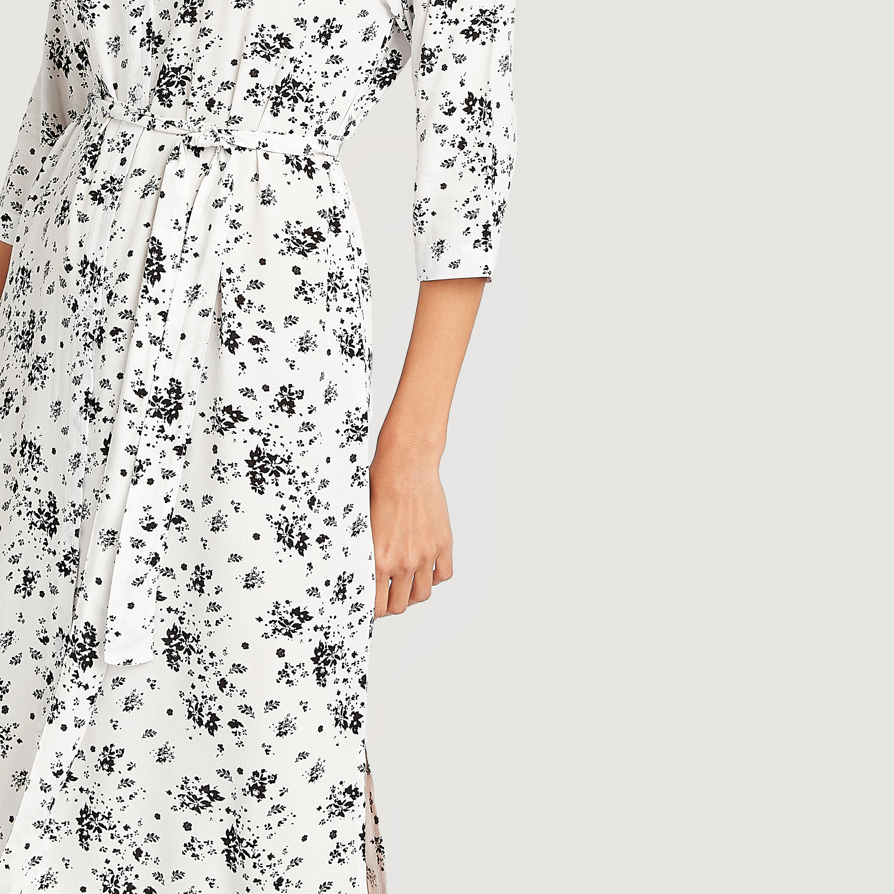 فستان قميص ميدي بطبعات أزهار وياقة ماندارين-women-clothing-dresses-image-3