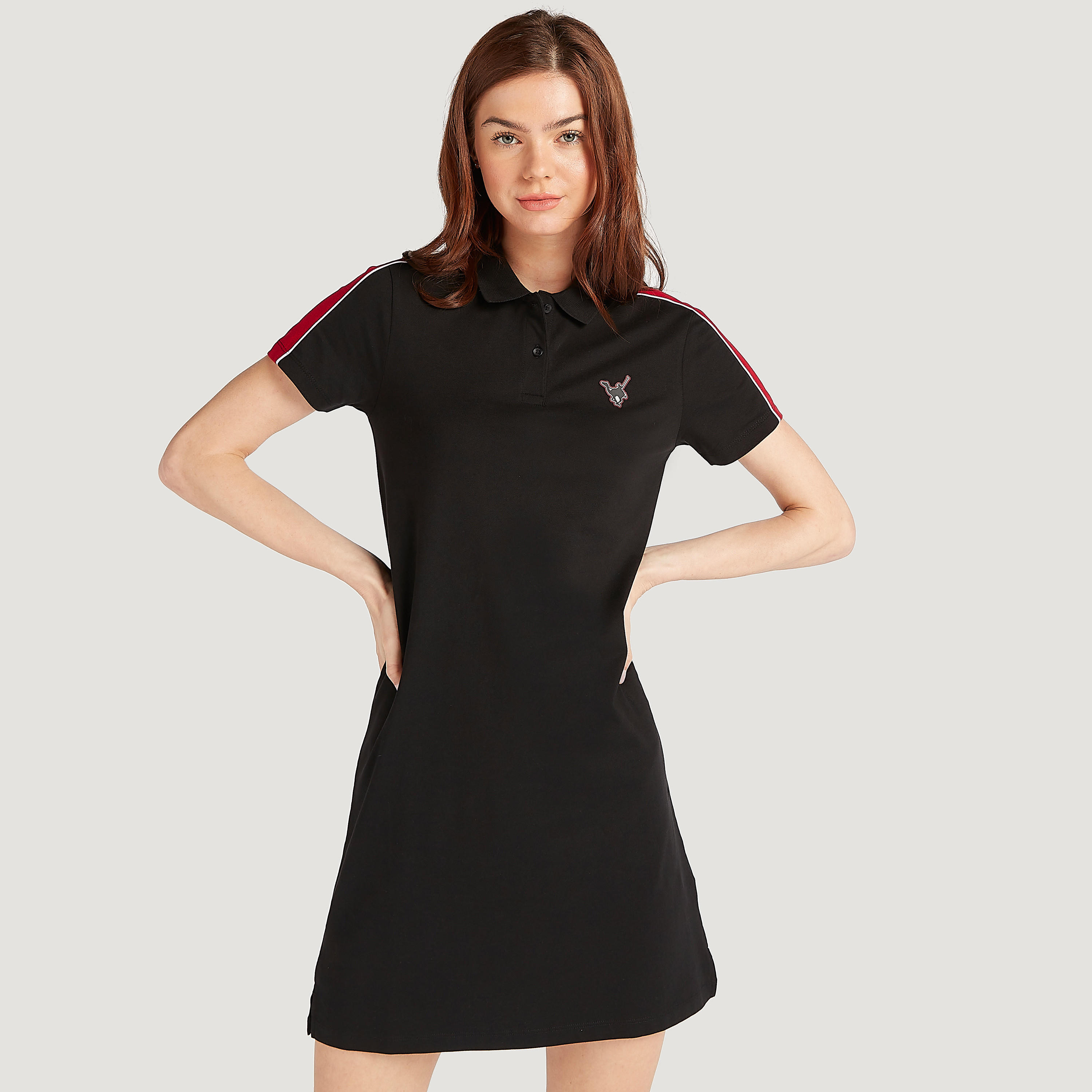 فستان تيشيرت سادة بأكمام قصيرة-women-clothing-dresses-image-1