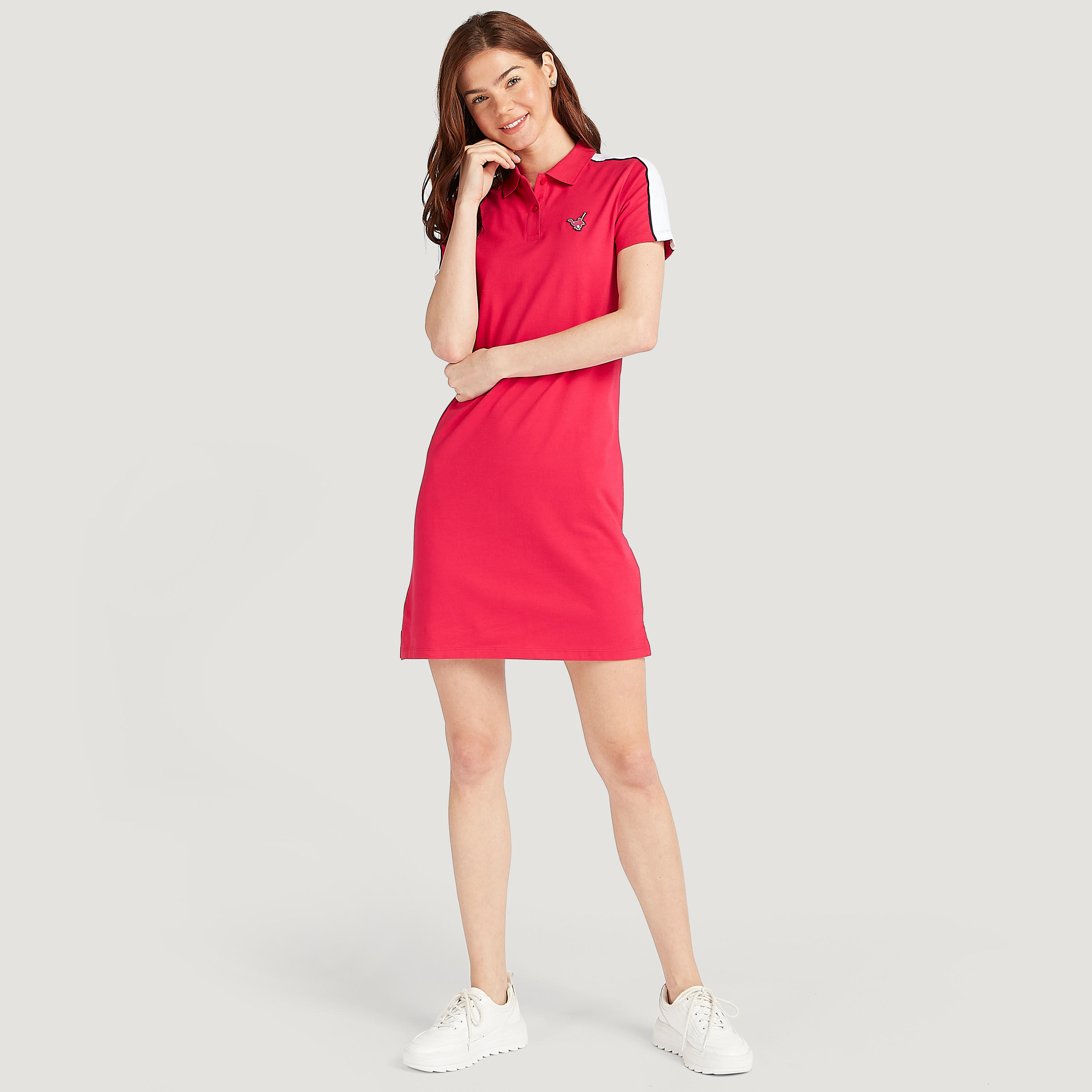 فستان تيشيرت سادة بأكمام قصيرة-women-clothing-dresses-image-7