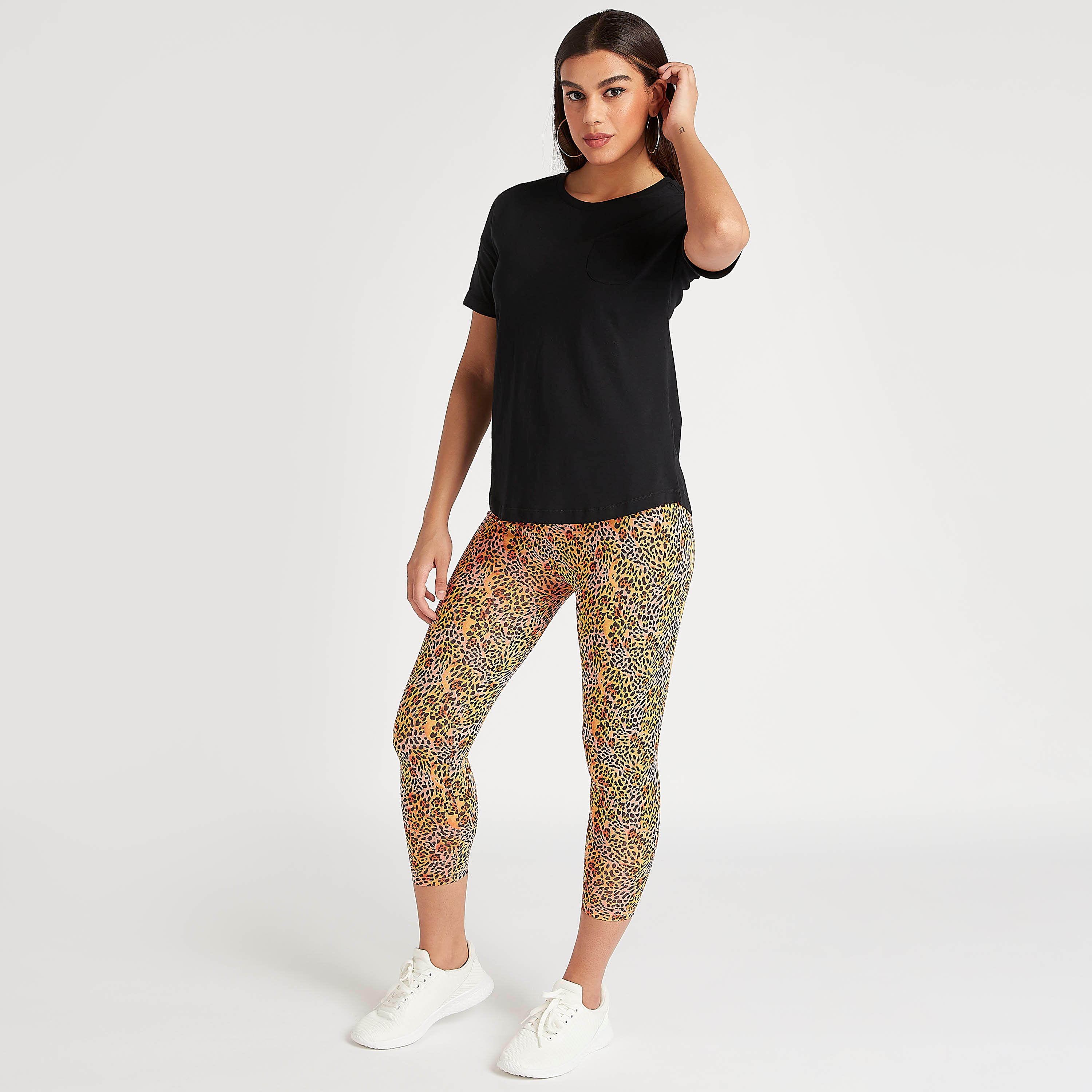 بنطلون ليقنز سكيني فيت بطبعات حيوانات وخصر مطّاطي-women-clothing-bottoms-leggings-image-2