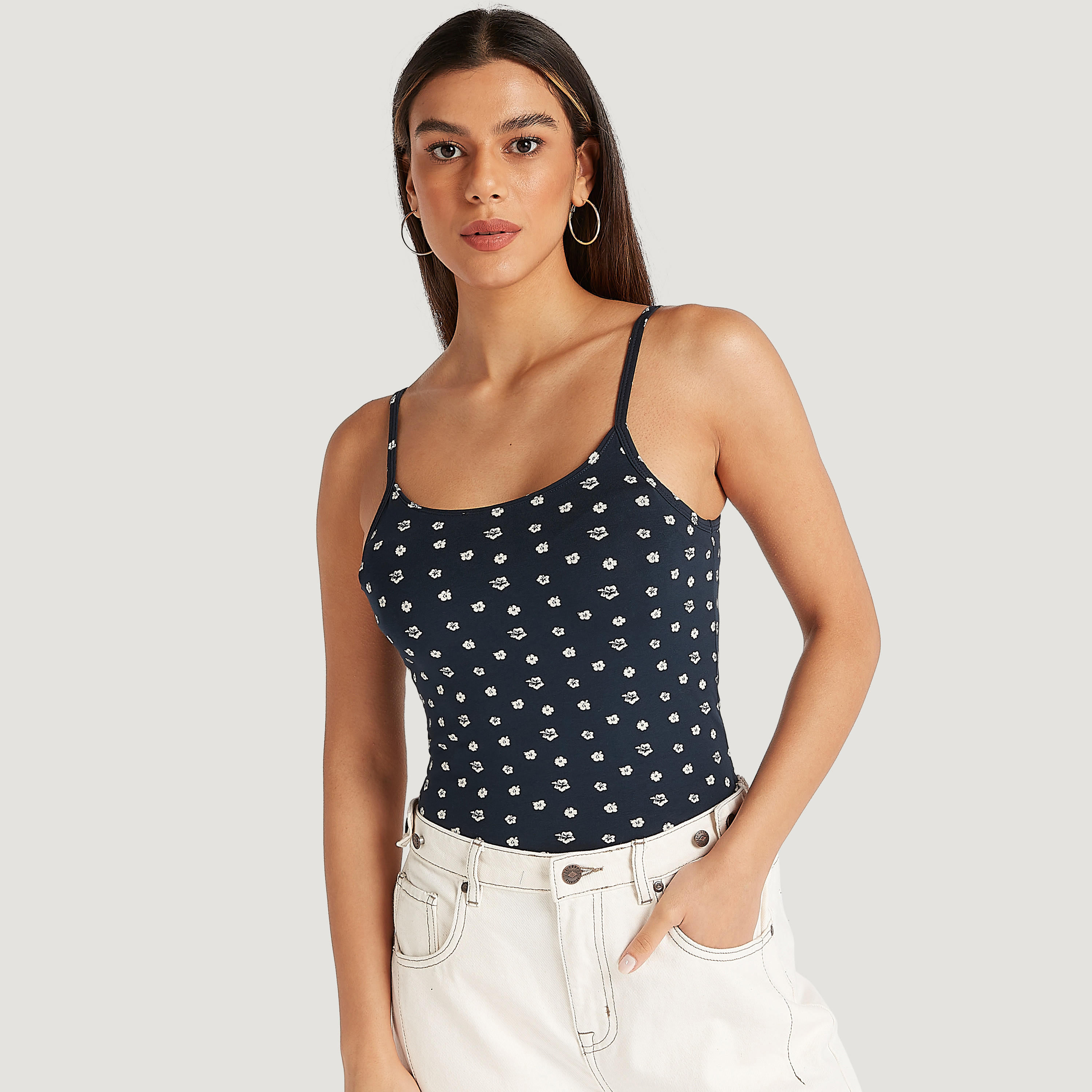 Printed Sleeveless Vest with Scoop Neck-women-clothing-tshirts-image-1