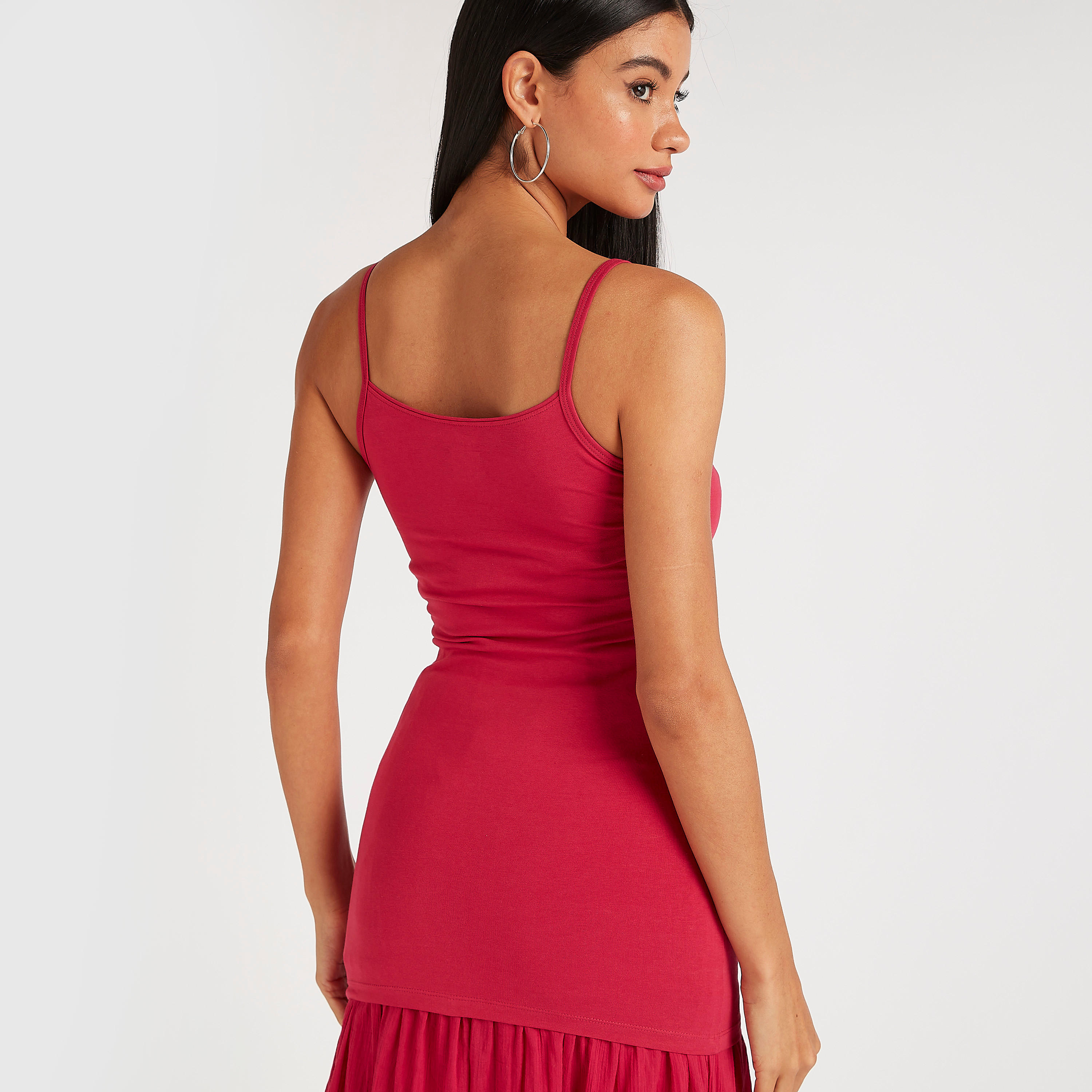 Solid Vest with Spaghetti Straps and Scoop Neck-women-clothing-tshirts-image-4
