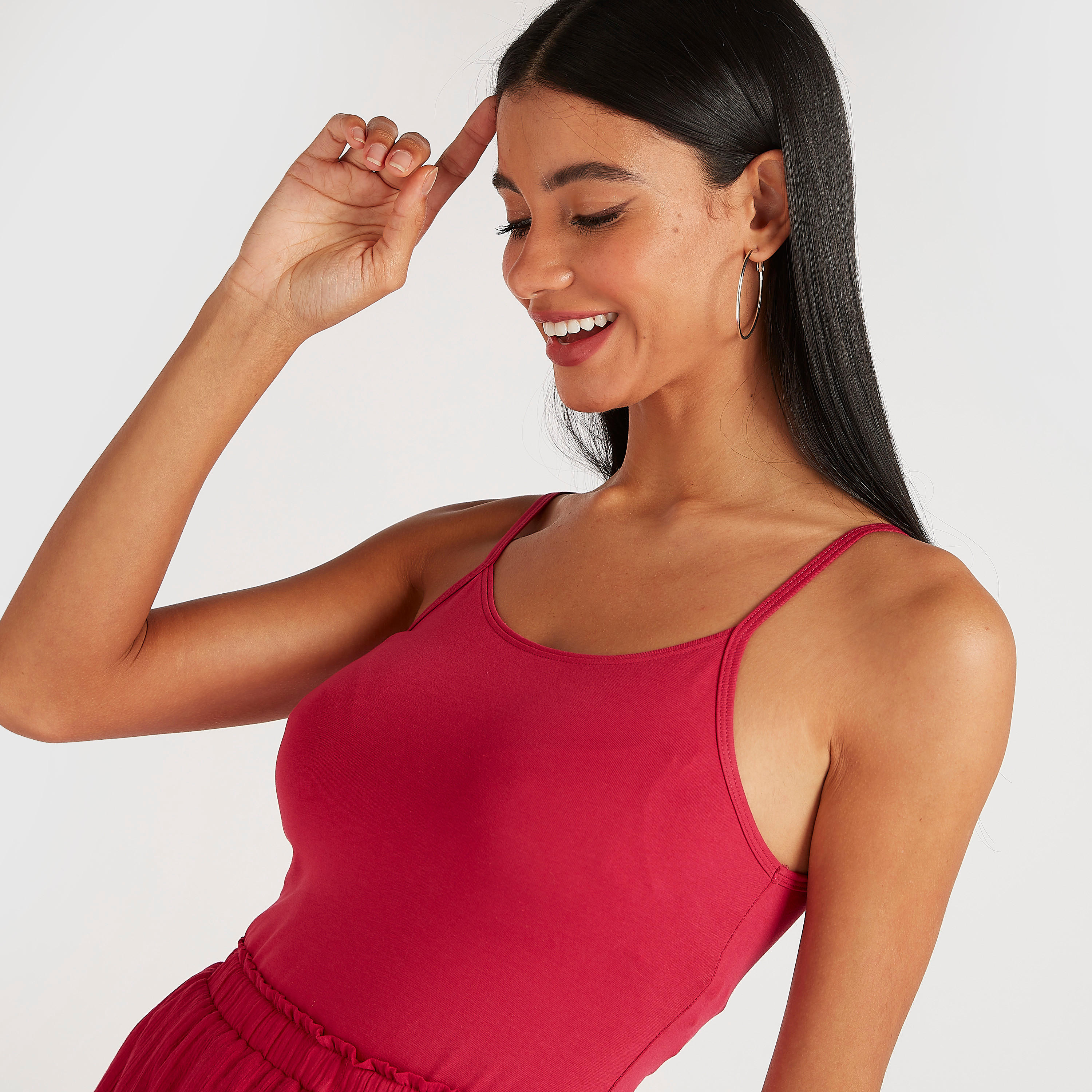 Solid Vest with Spaghetti Straps and Scoop Neck-women-clothing-tshirts-image-5