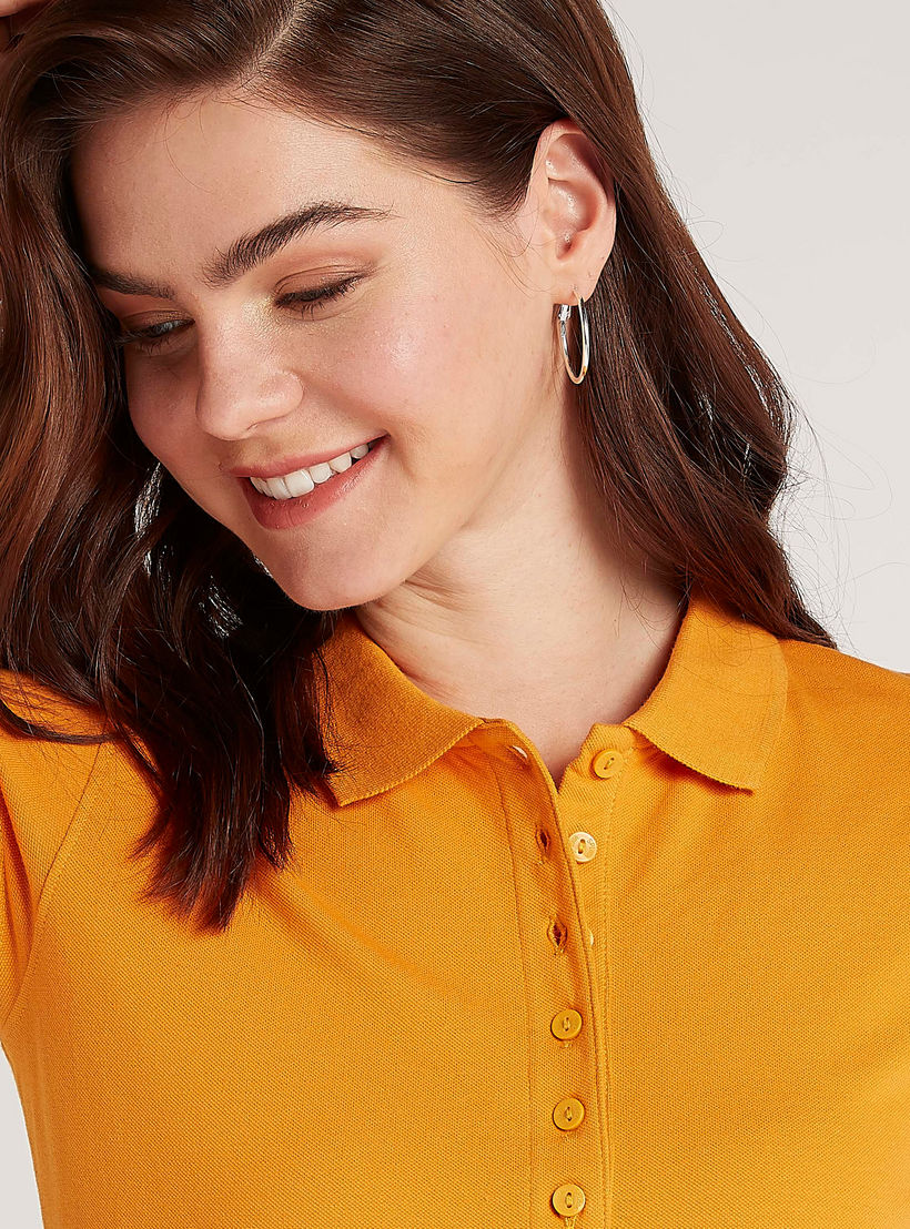 تيشيرت بولو سادة بأكمام كاب-women-clothing-tshirts-image-3