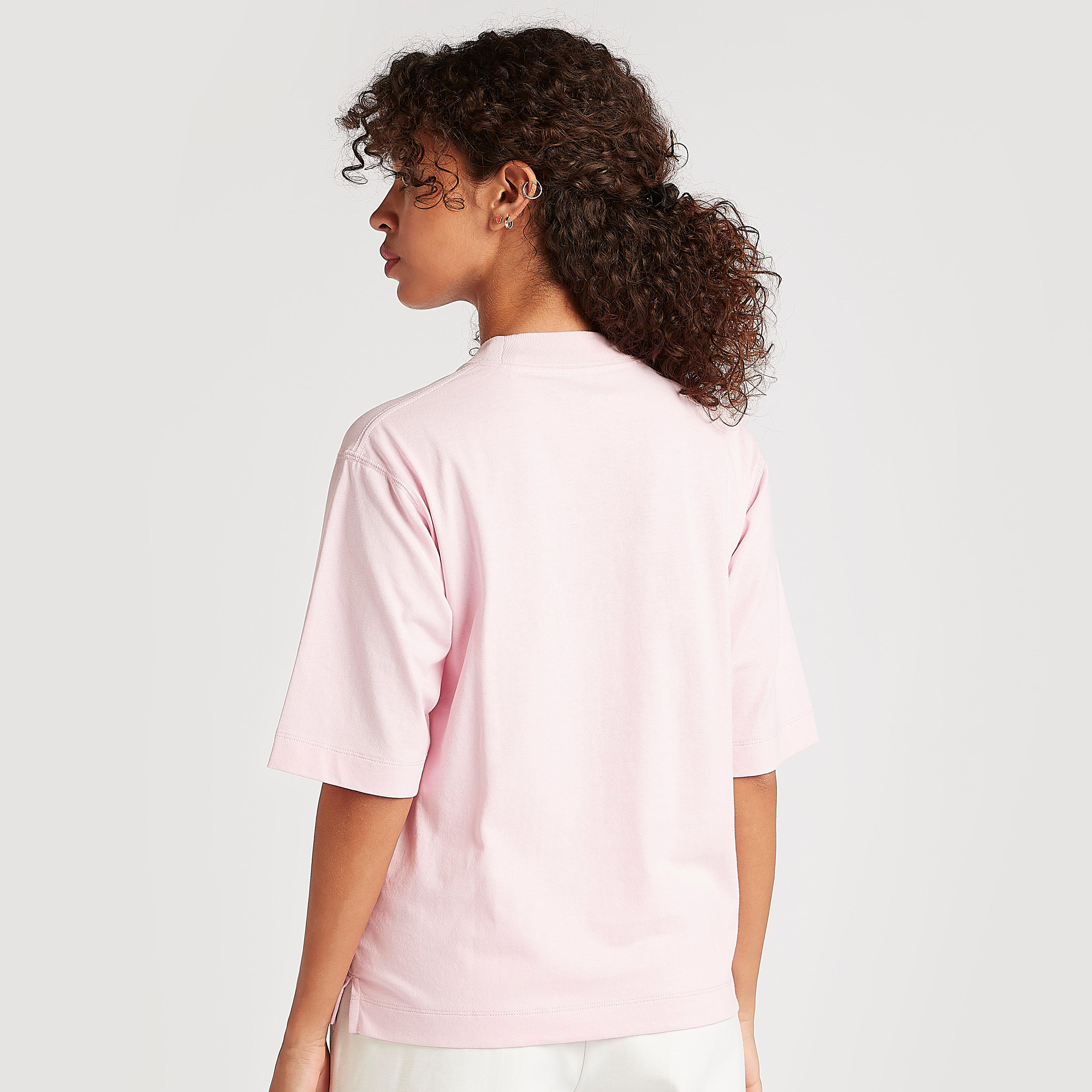 Solid T-shirt with Short Sleeves and Crew Neck-women-clothing-tshirts-image-4
